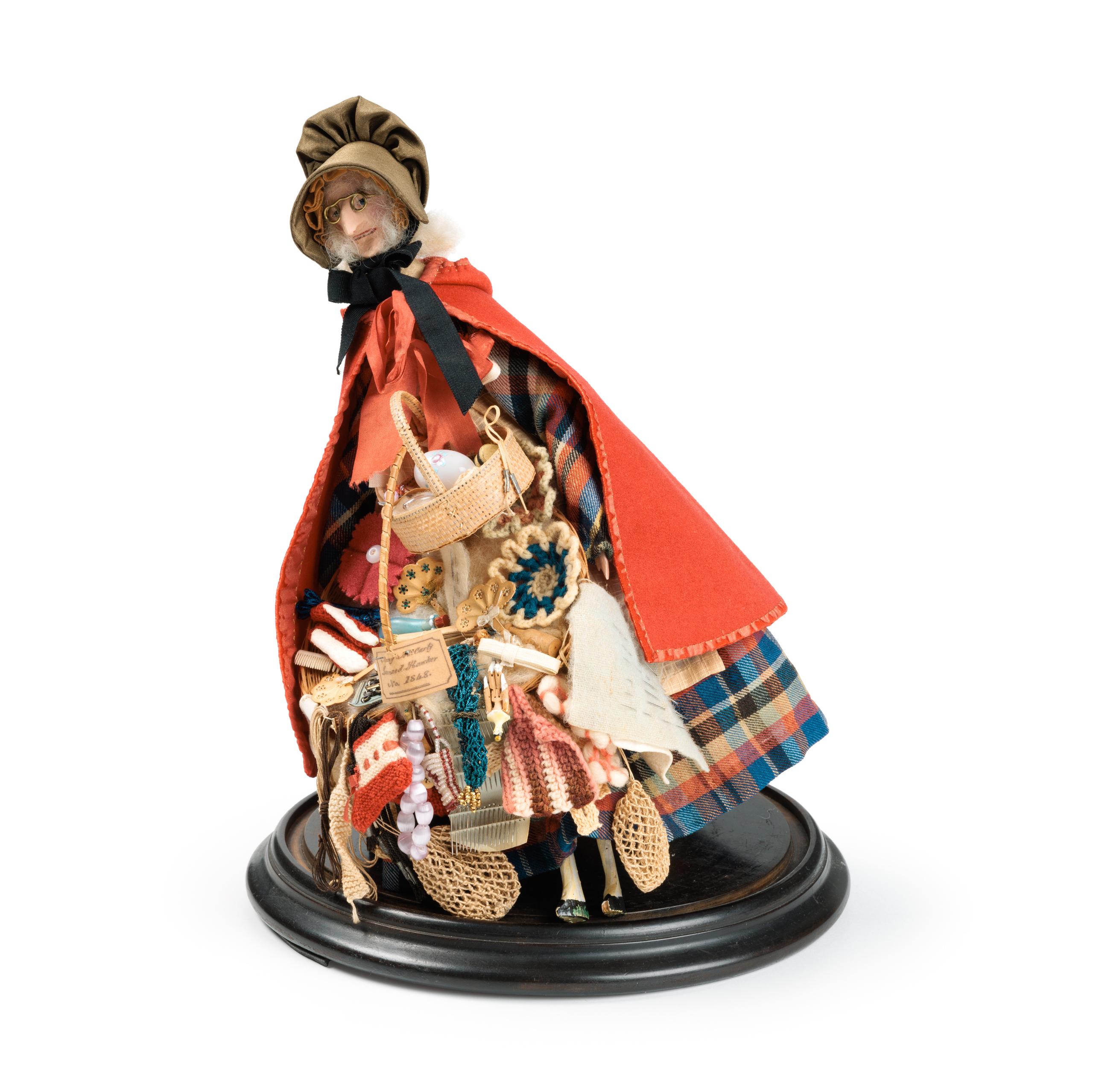 Powerhouse Collection - Pedlar doll in glass dome, 1850-1860