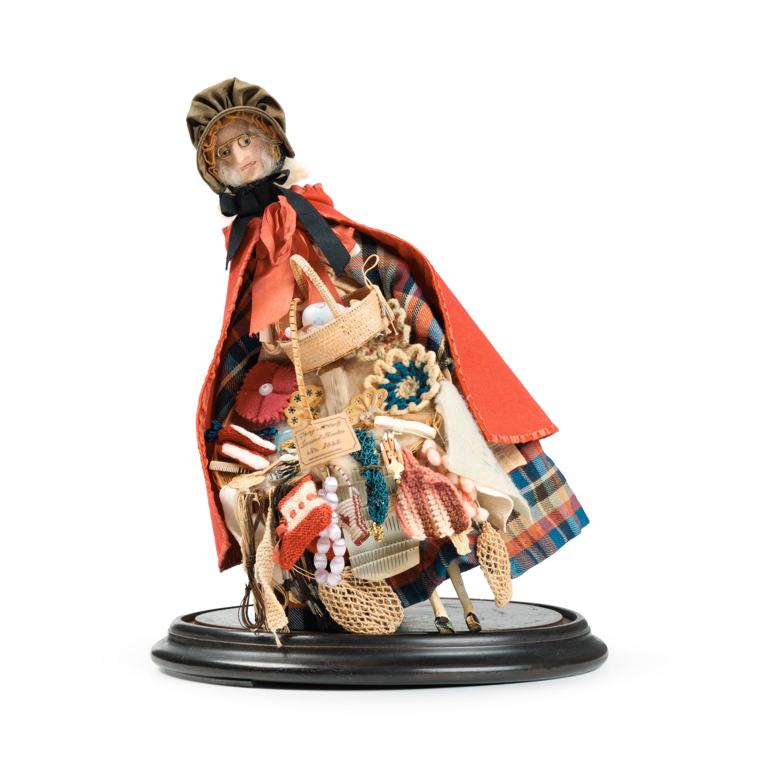 Powerhouse Collection - Pedlar doll in glass dome, 1850-1860