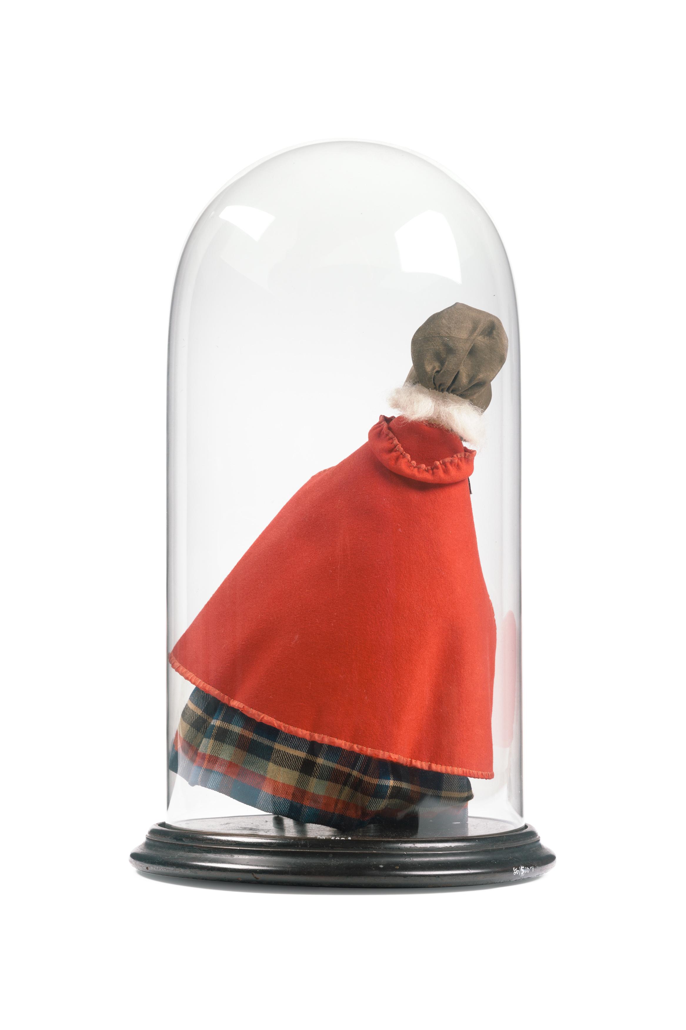 Powerhouse Collection - Pedlar doll in glass dome, 1850-1860