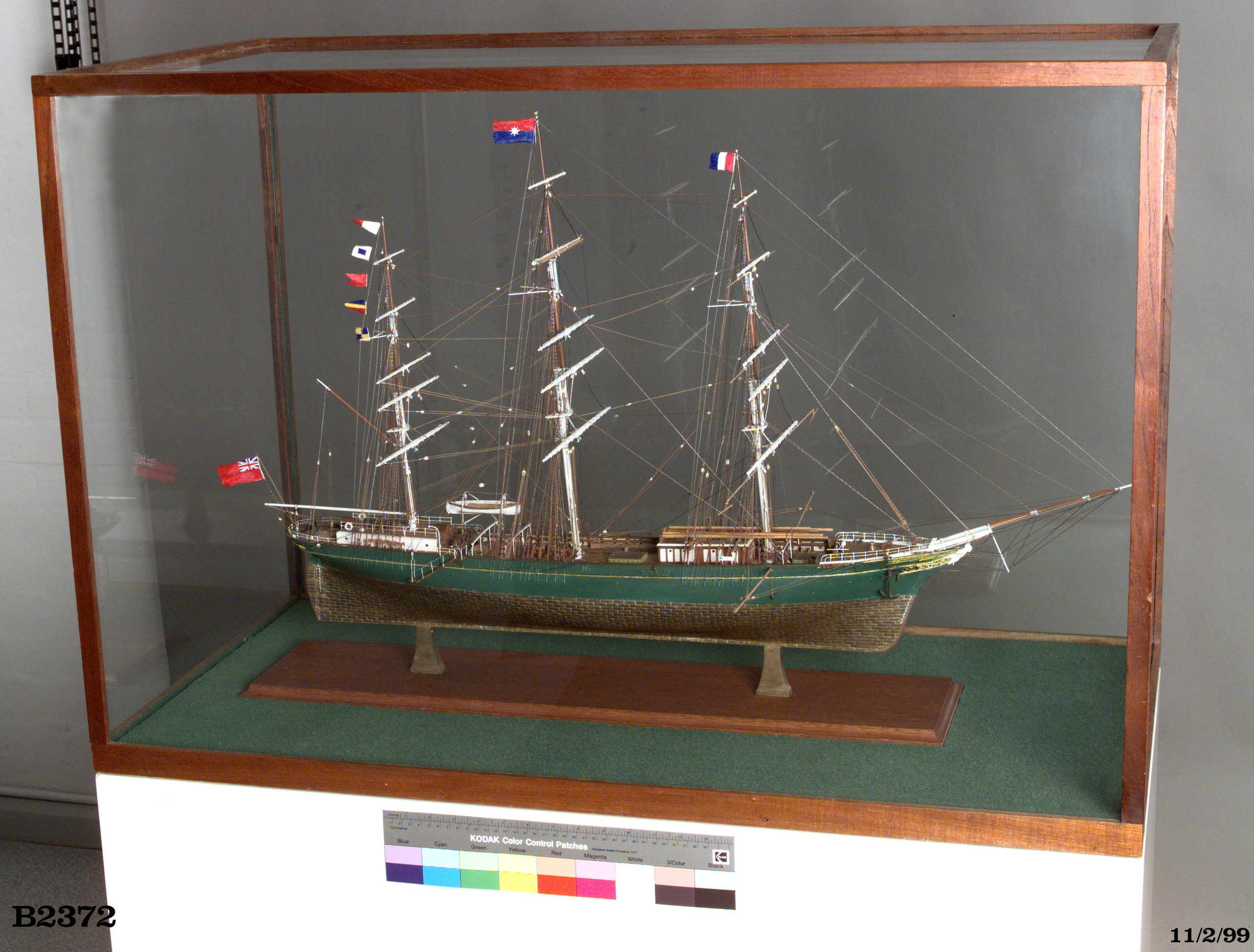 Scale model of the clipper ship "Thermopylae" made by Cyril Hume