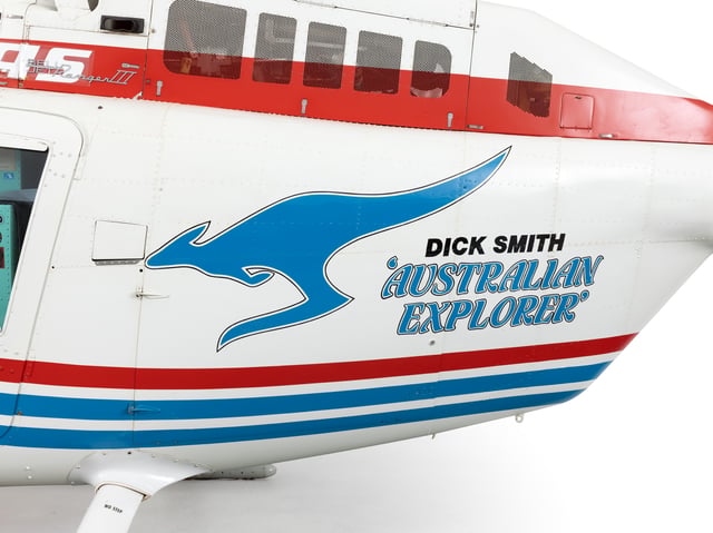 Bell Jetranger helicopter flown around the world by Dick Smith