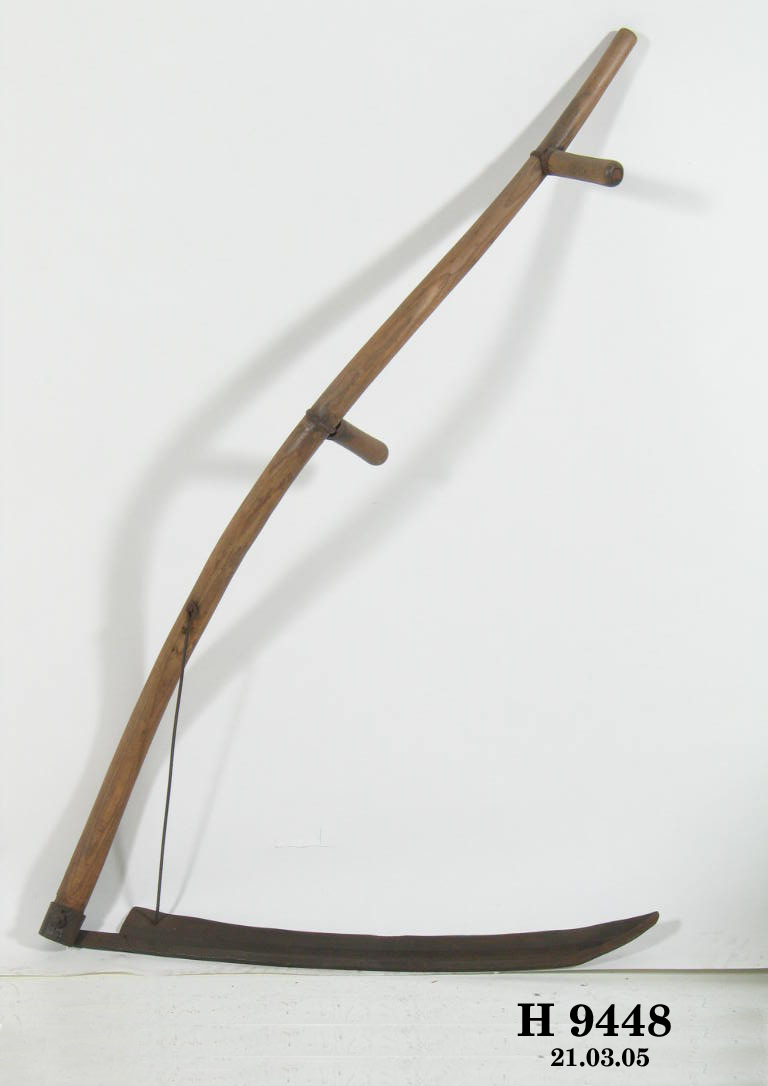 Scythe for handcutting grass and hay, early 1900s
