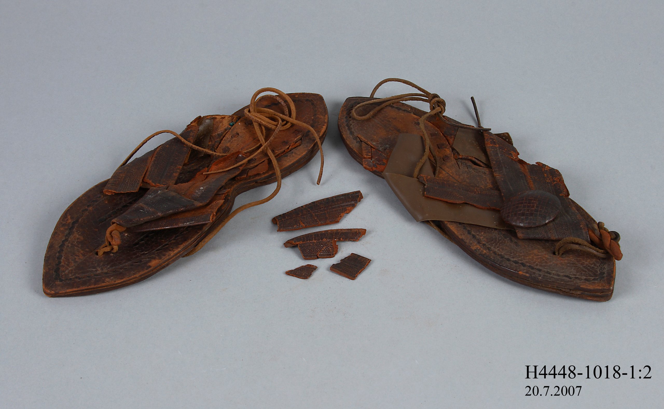 Pair of toe thong sandals by Hausa tribe