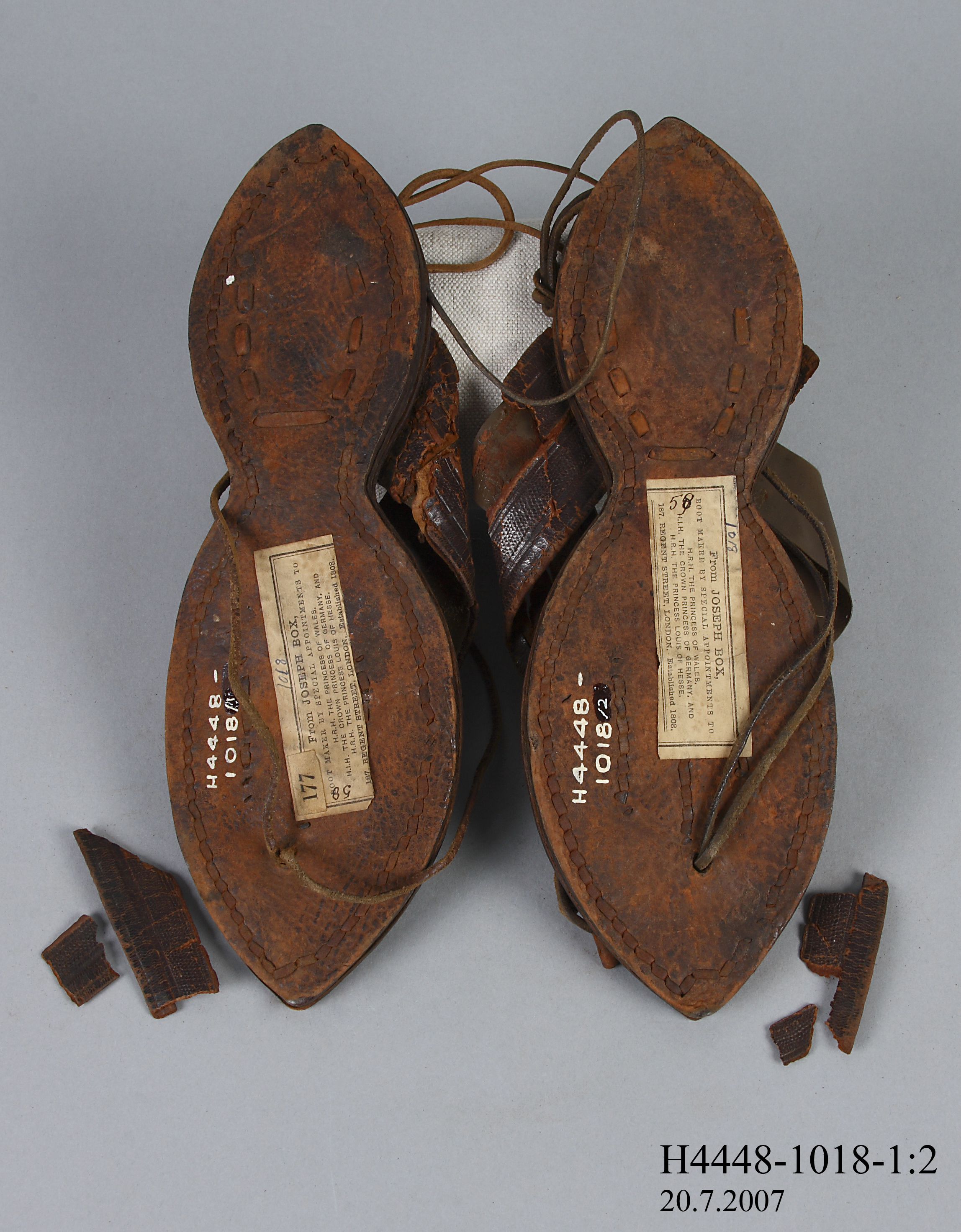 Pair of toe thong sandals by Hausa tribe