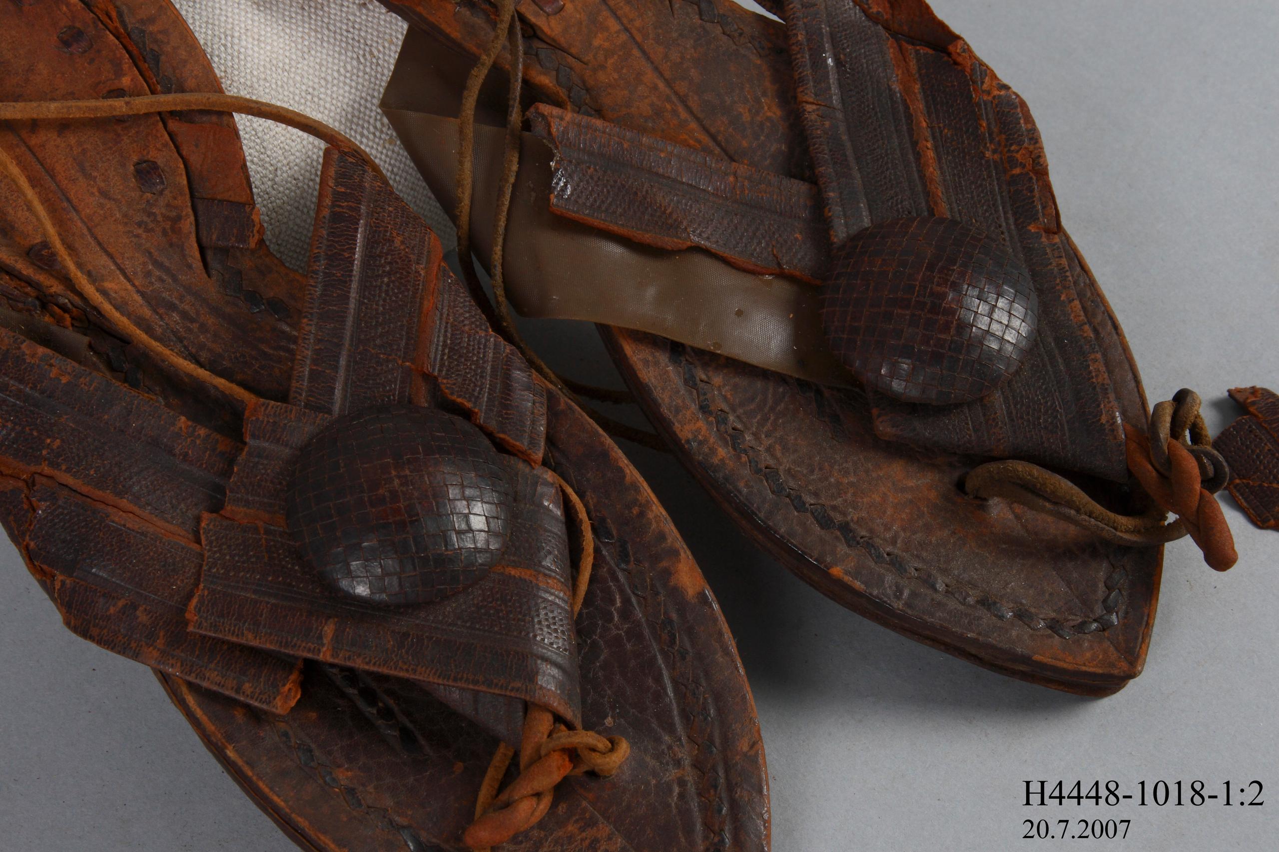 Pair of toe thong sandals by Hausa tribe