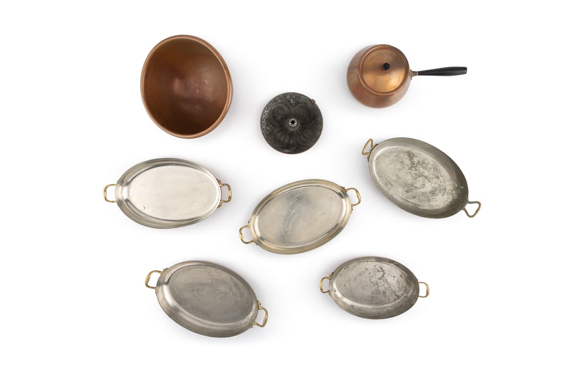 Copper fondue pot with lid used by Margaret Fulton by Margaret Fulton