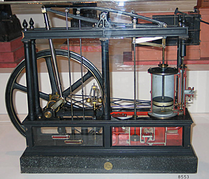 Sectioned model of a beam engine