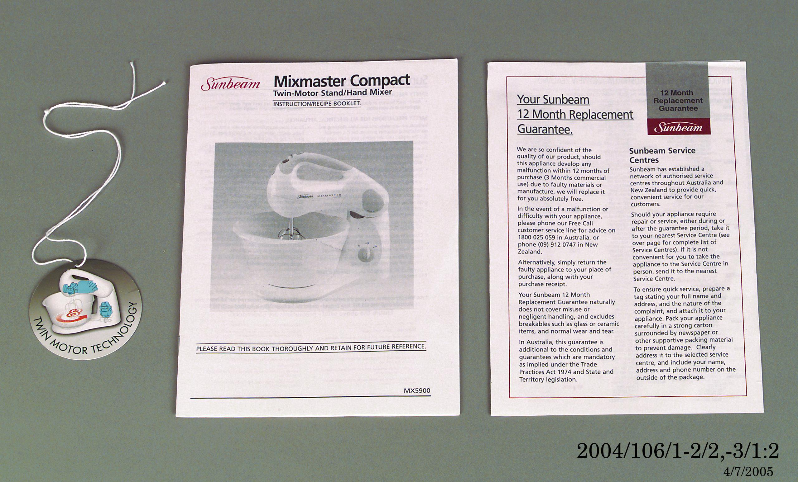 Powerhouse Collection - Sunbeam 'Mixmaster Compact' food mixer and