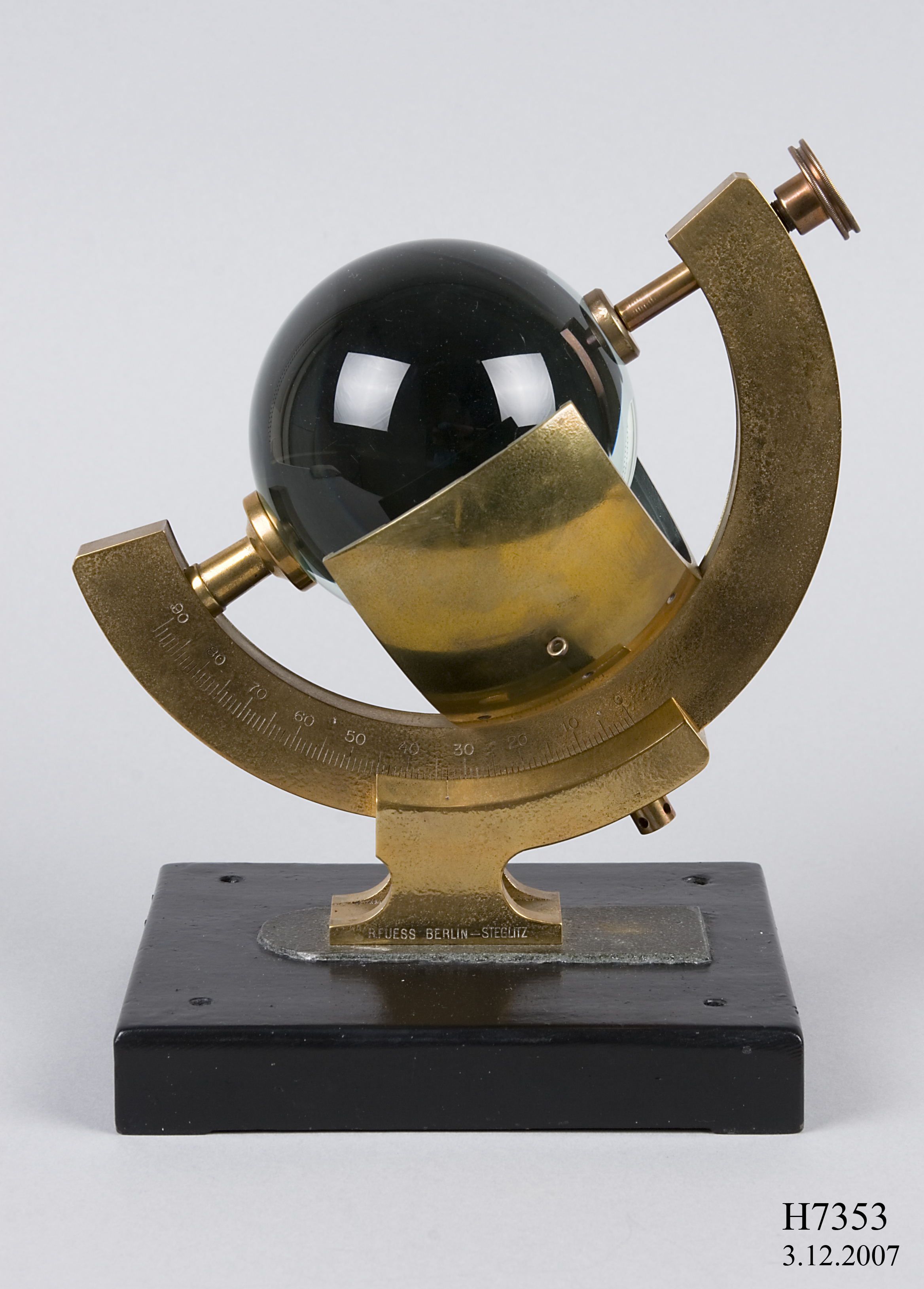 Campbell-Stokes sunshine recorder by Fuess, Berlin