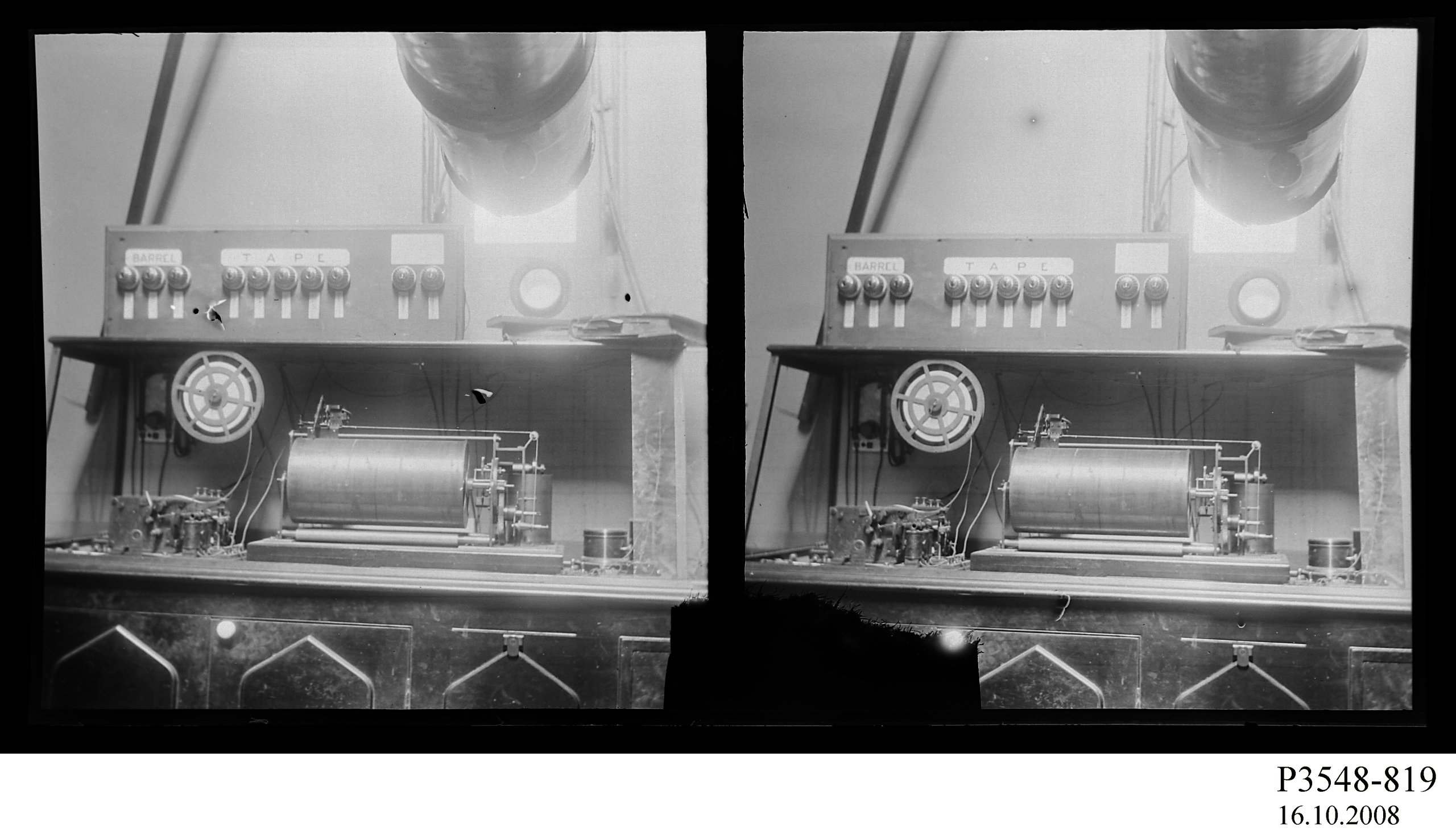 Photographic negative of a sheet paper chronograph