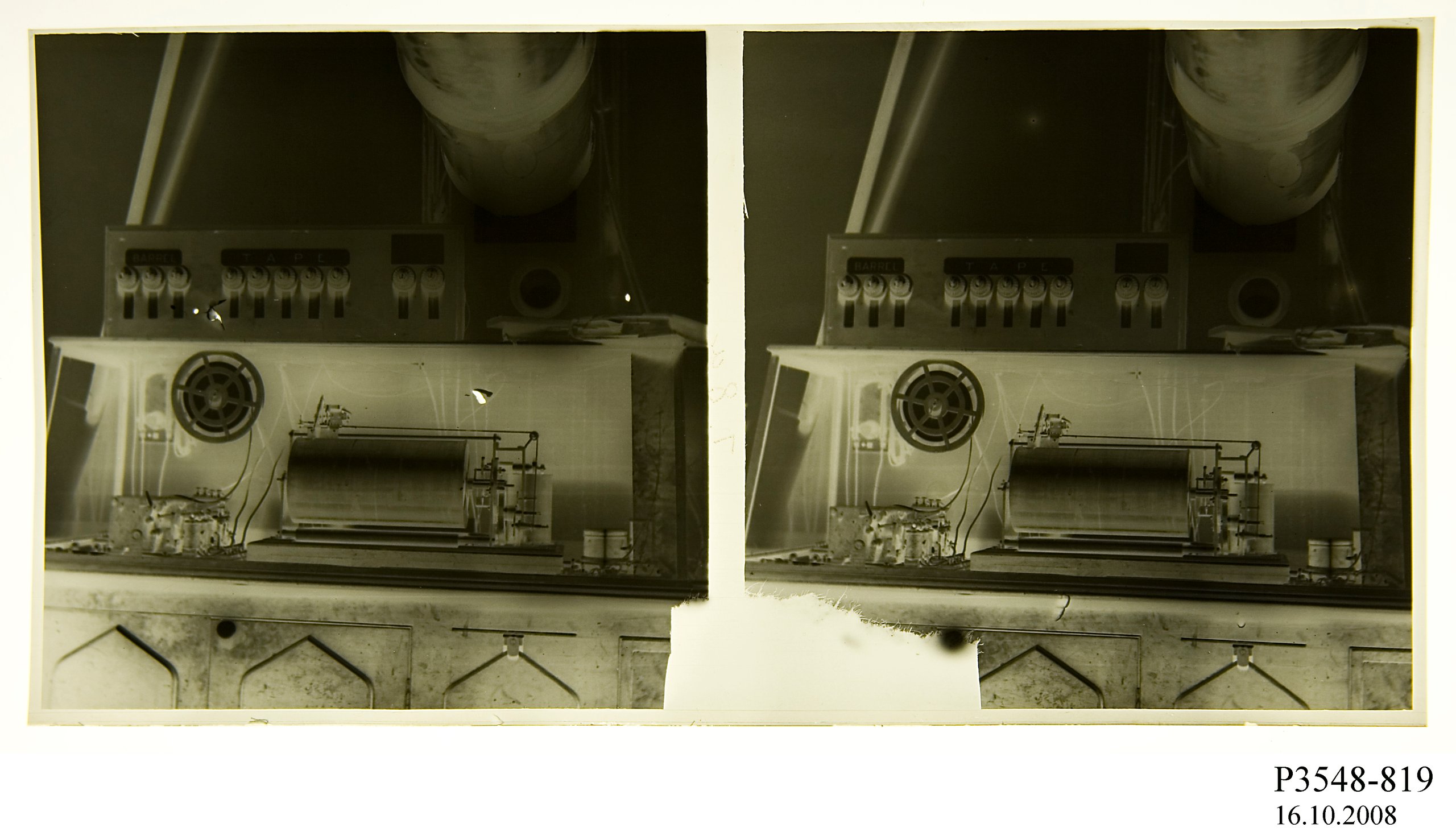 Photographic negative of a sheet paper chronograph