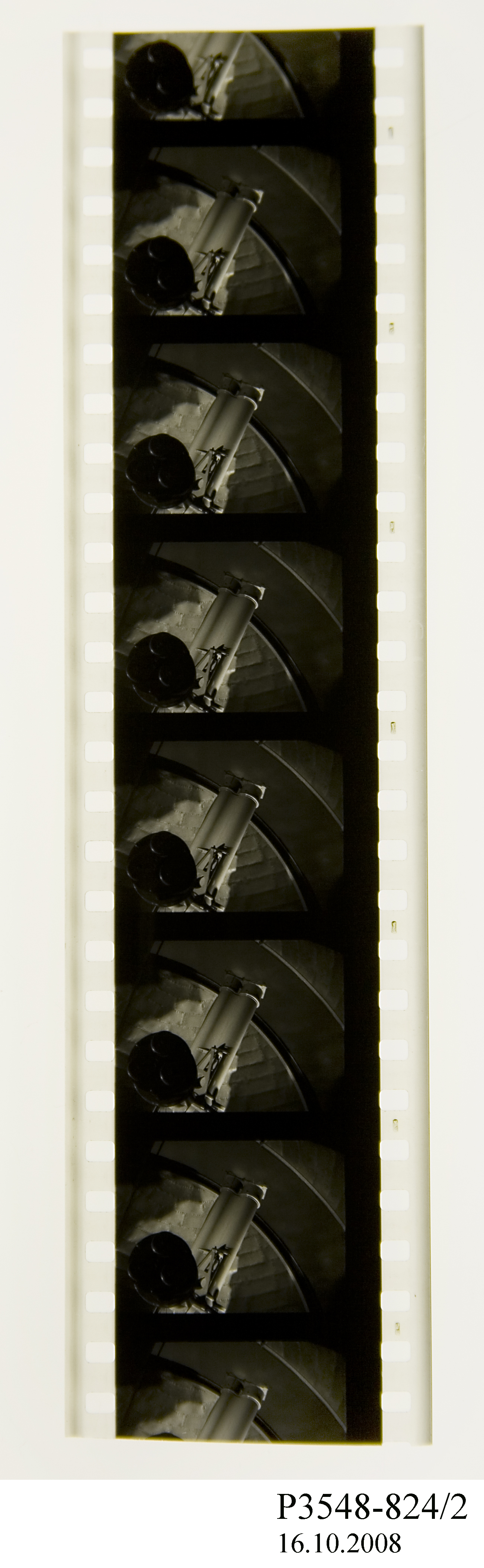 Film strip showing a telescope in an observation dome