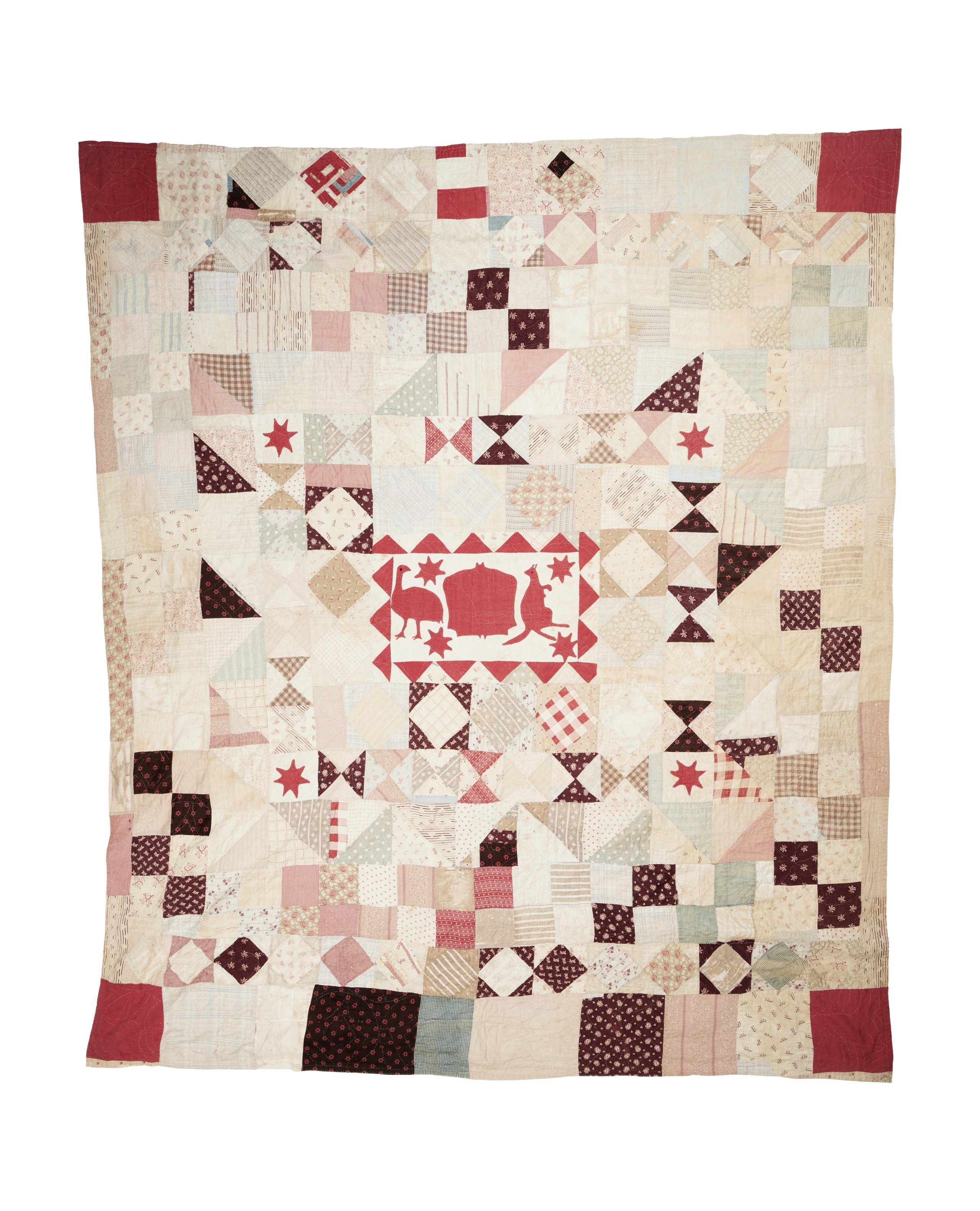 Patchwork quilt made by Amelia Brown