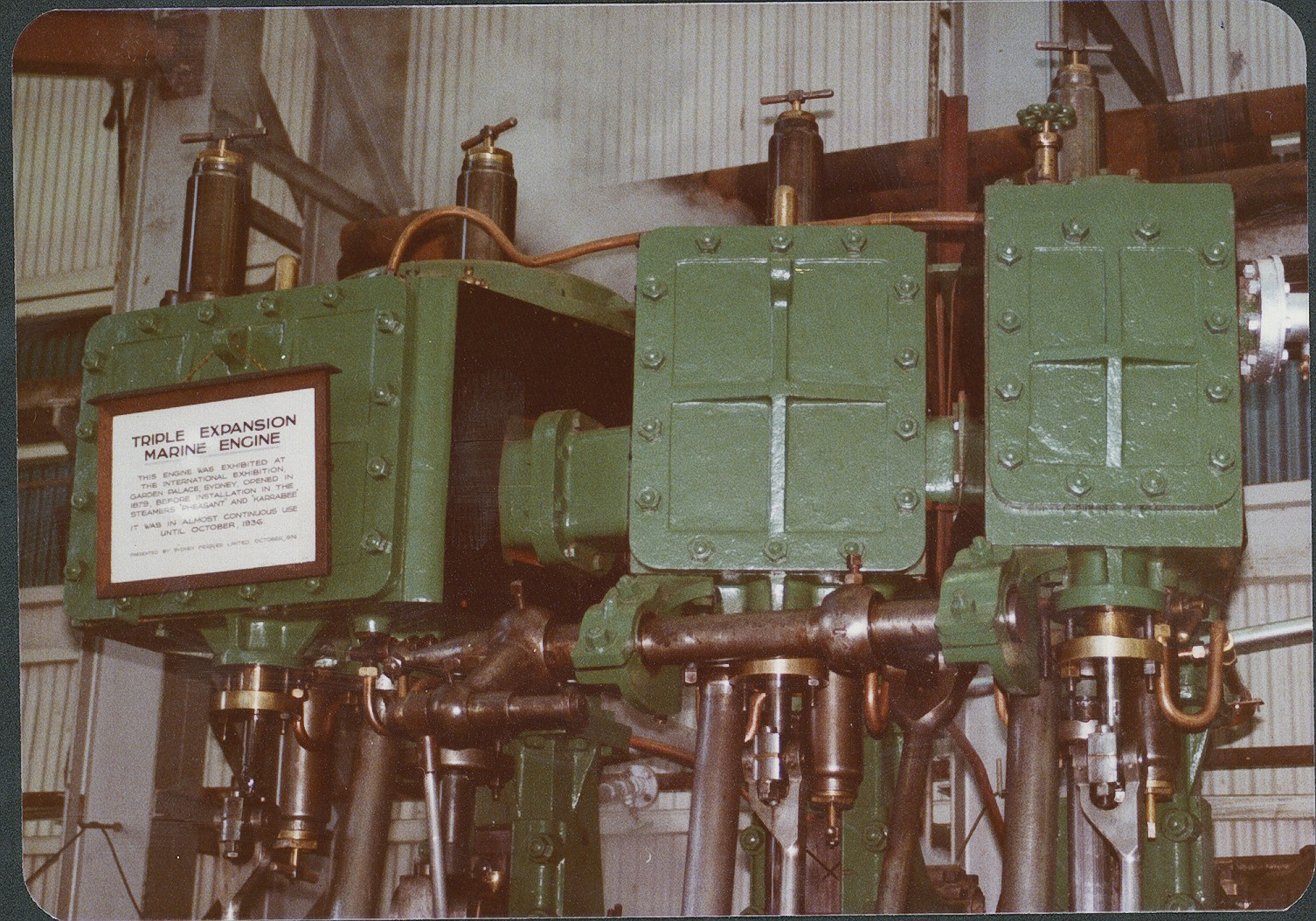 Steam engine by Forth Banks Works used to power Sydney ferries