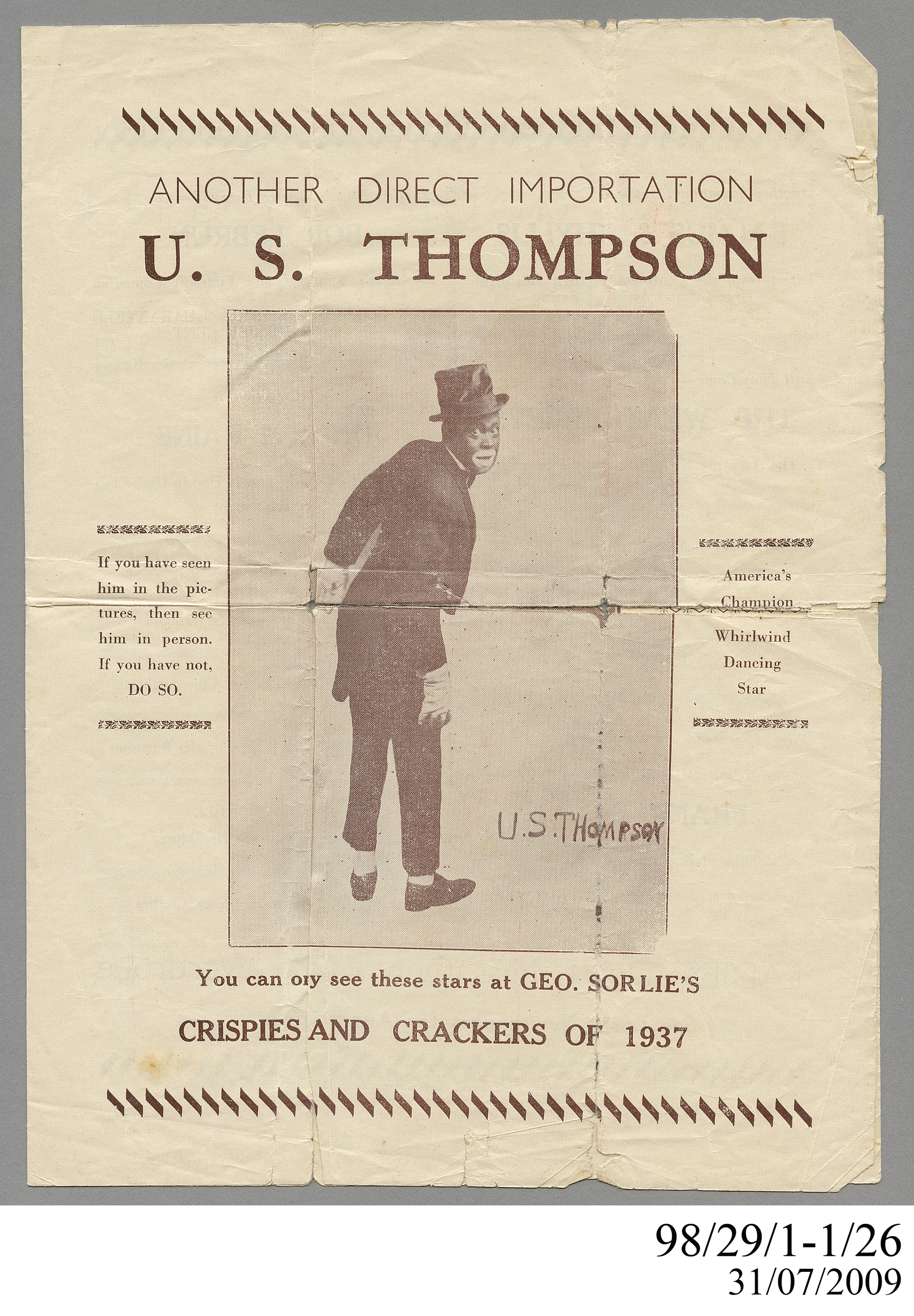 Program for George Sorlie's 'The Crispies and Crackers of 1937'