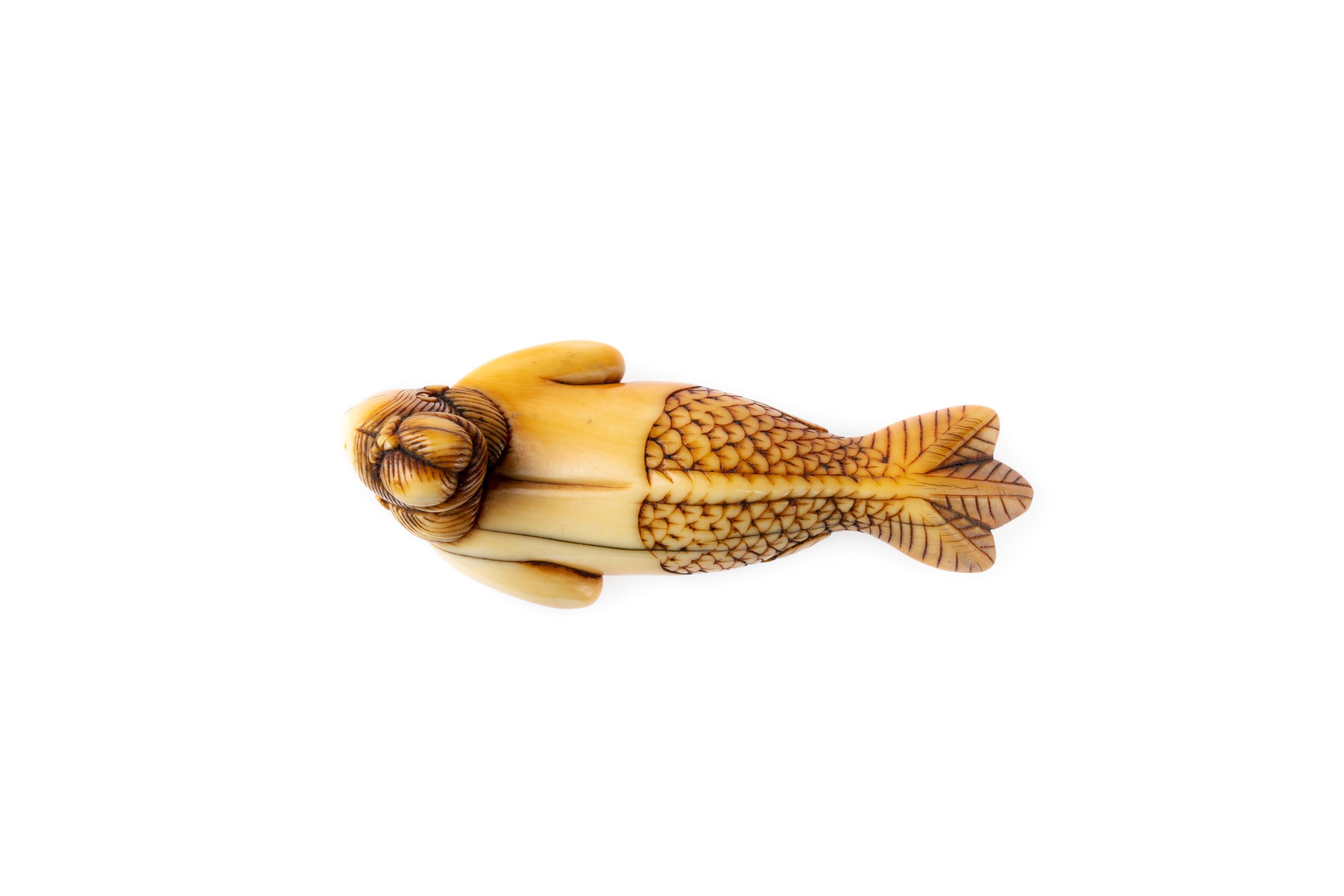 Powerhouse Collection - 'Mermaid' netsuke hand carved in Japan