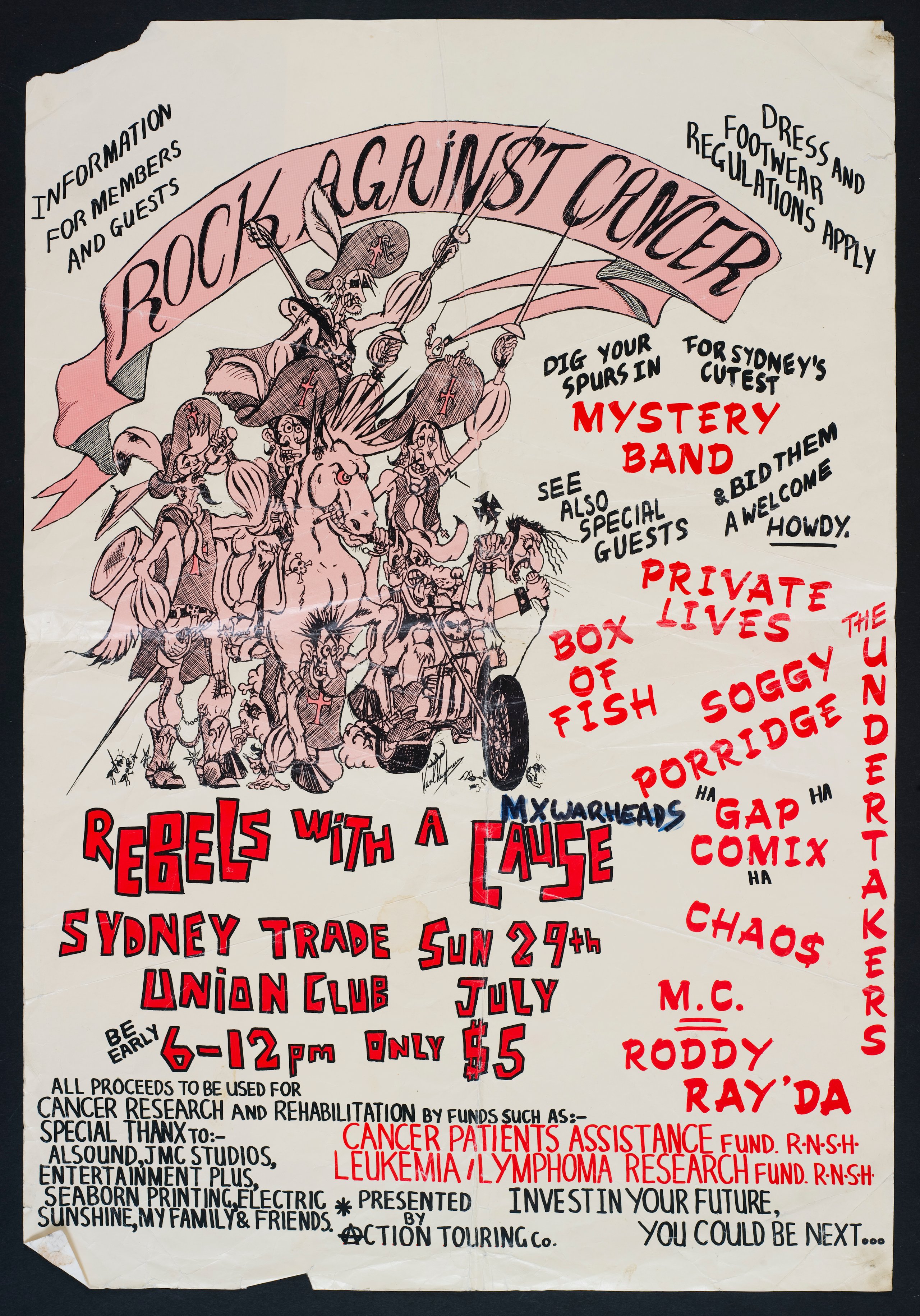 Posters of Sydney punk band events