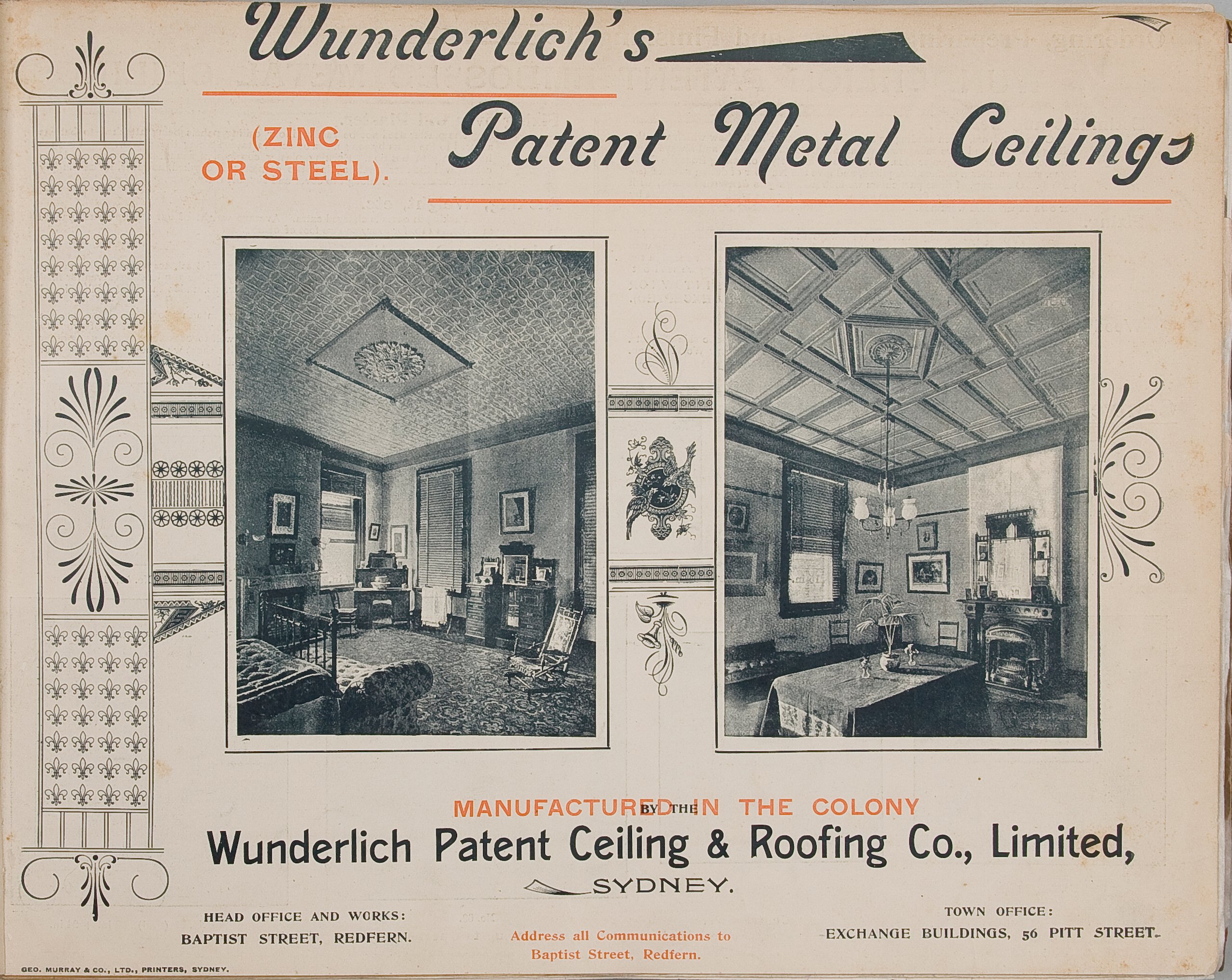 Front cover from Wunderlich catalogue 'Patent Metal Ceilings'