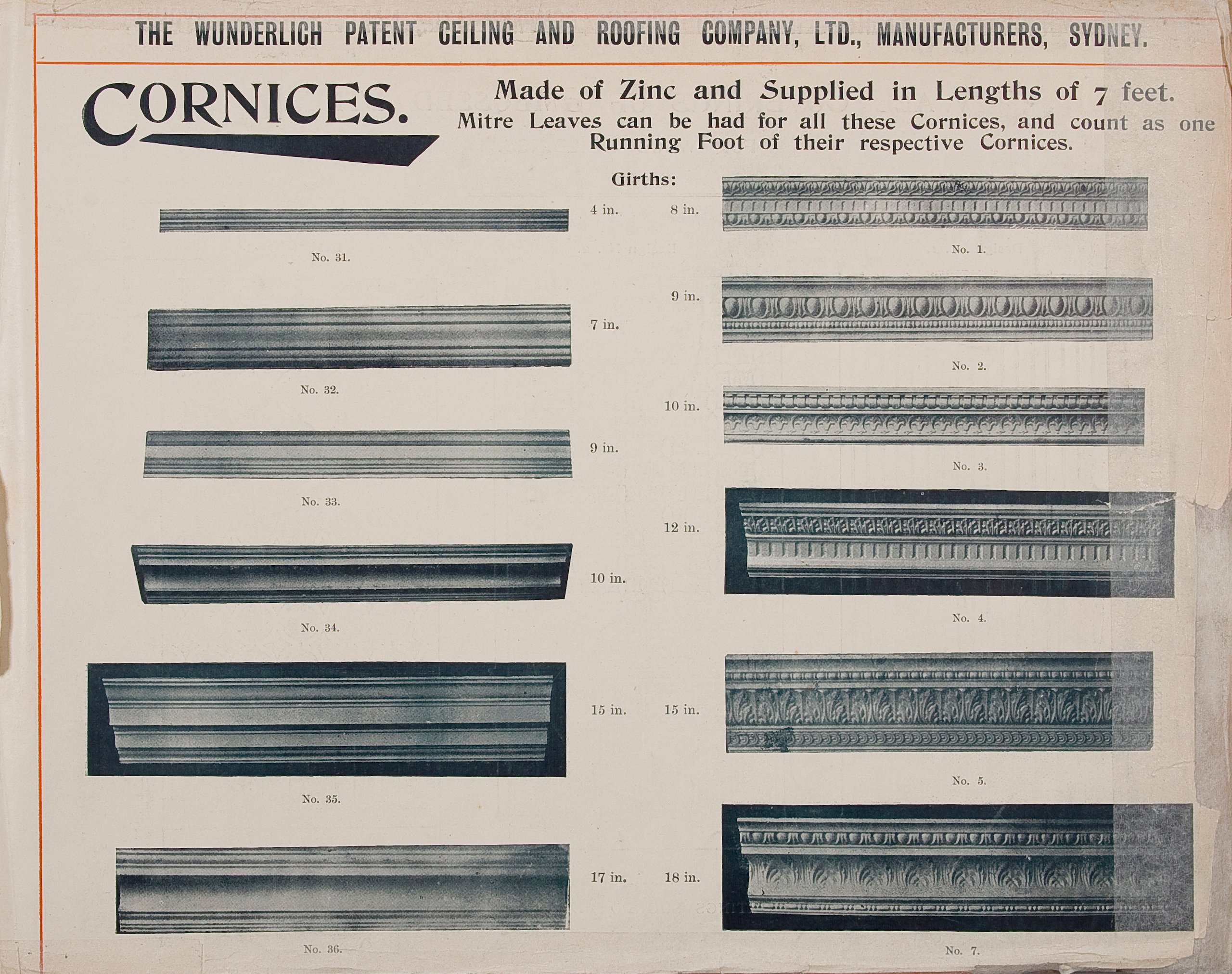 Page from Wunderlich catalogue 'Patent Metal Ceilings'