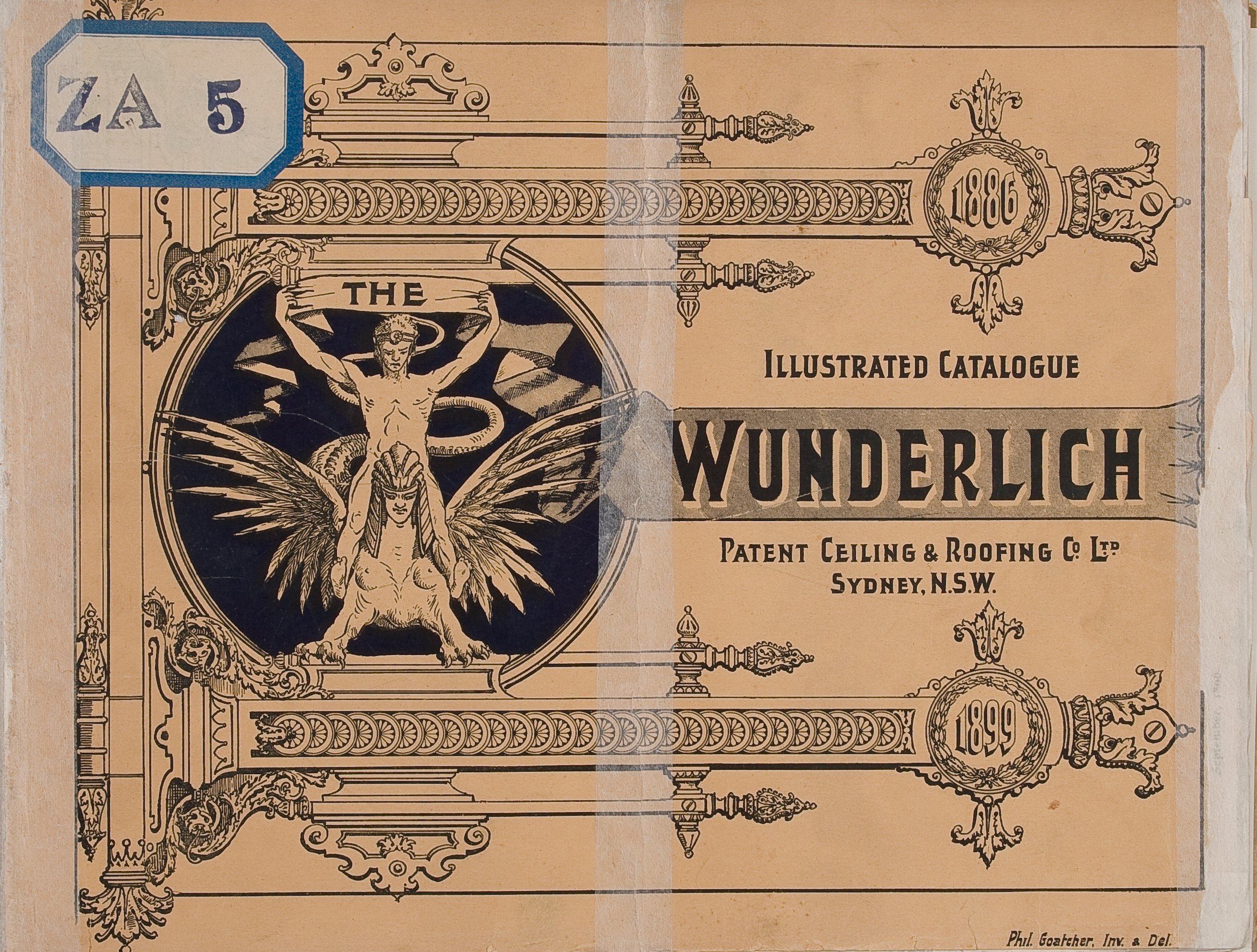 Front cover from catalogue of Wunderlich 'Patent Embossed Metal Ceilings'