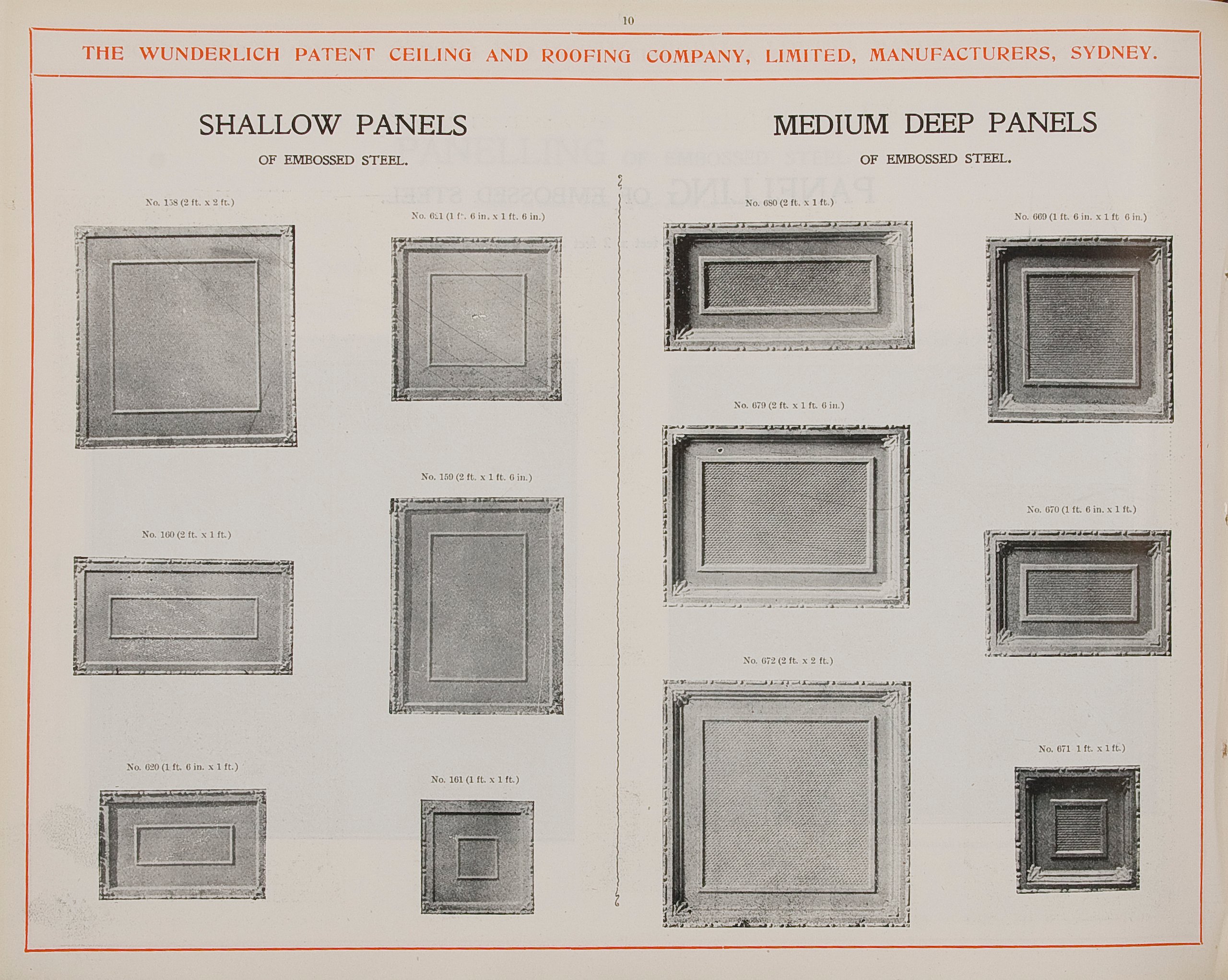 Page from Wunderlich catalogue 'Steel Ceiling Materials'