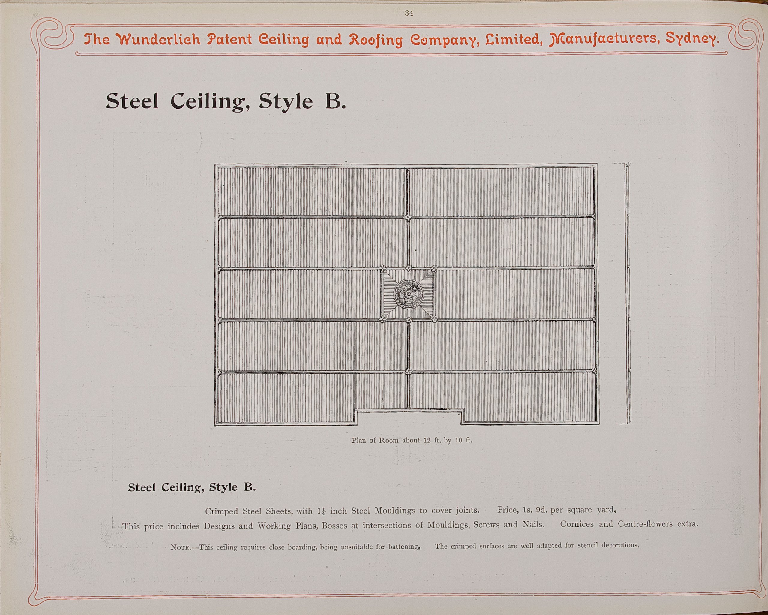 Page from Wunderlich catalogue 'Ceiling Designs'