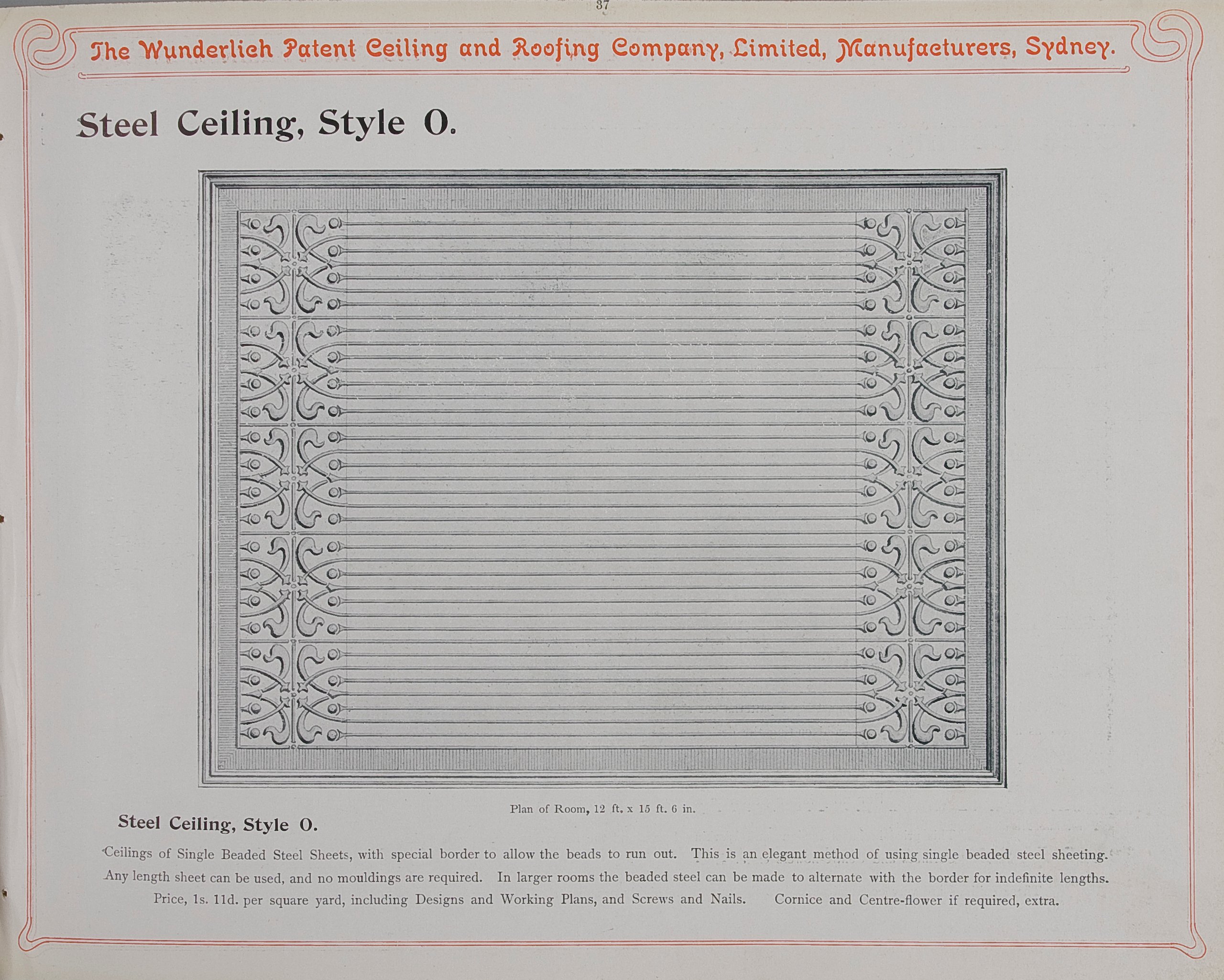 Page from Wunderlich catalogue 'Ceiling Designs'
