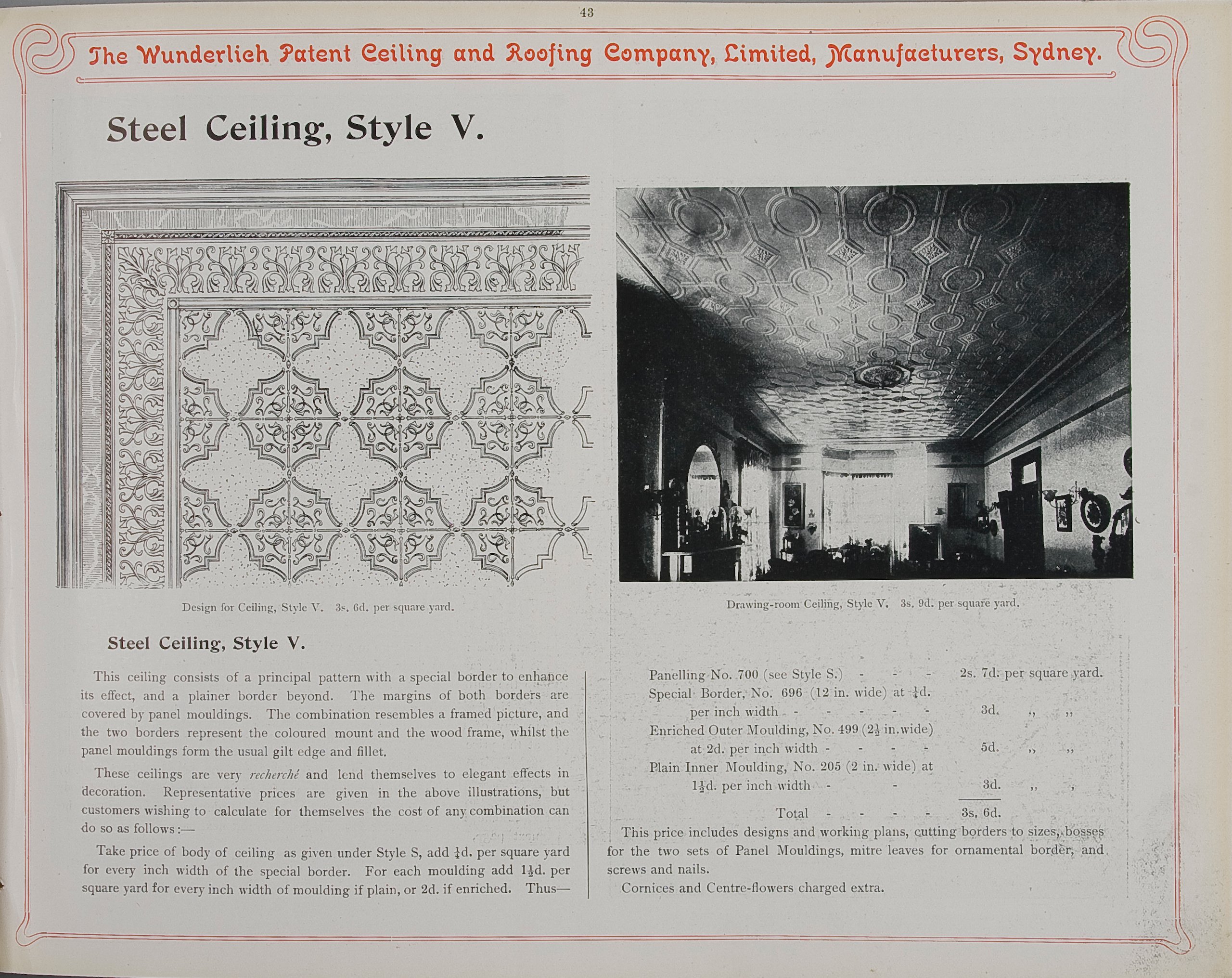 Page from Wunderlich catalogue 'Ceiling Designs'