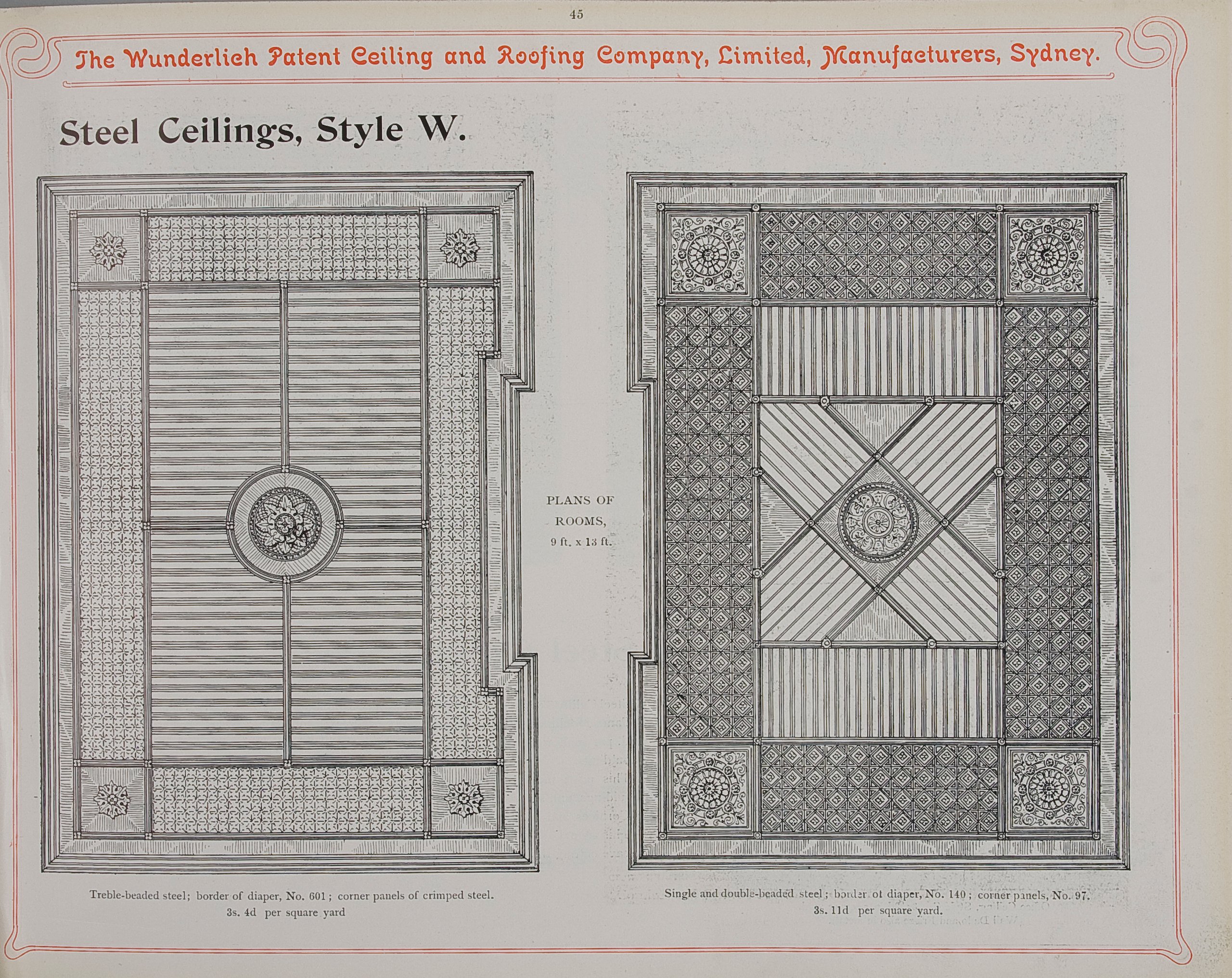 Page from Wunderlich catalogue 'Ceiling Designs'