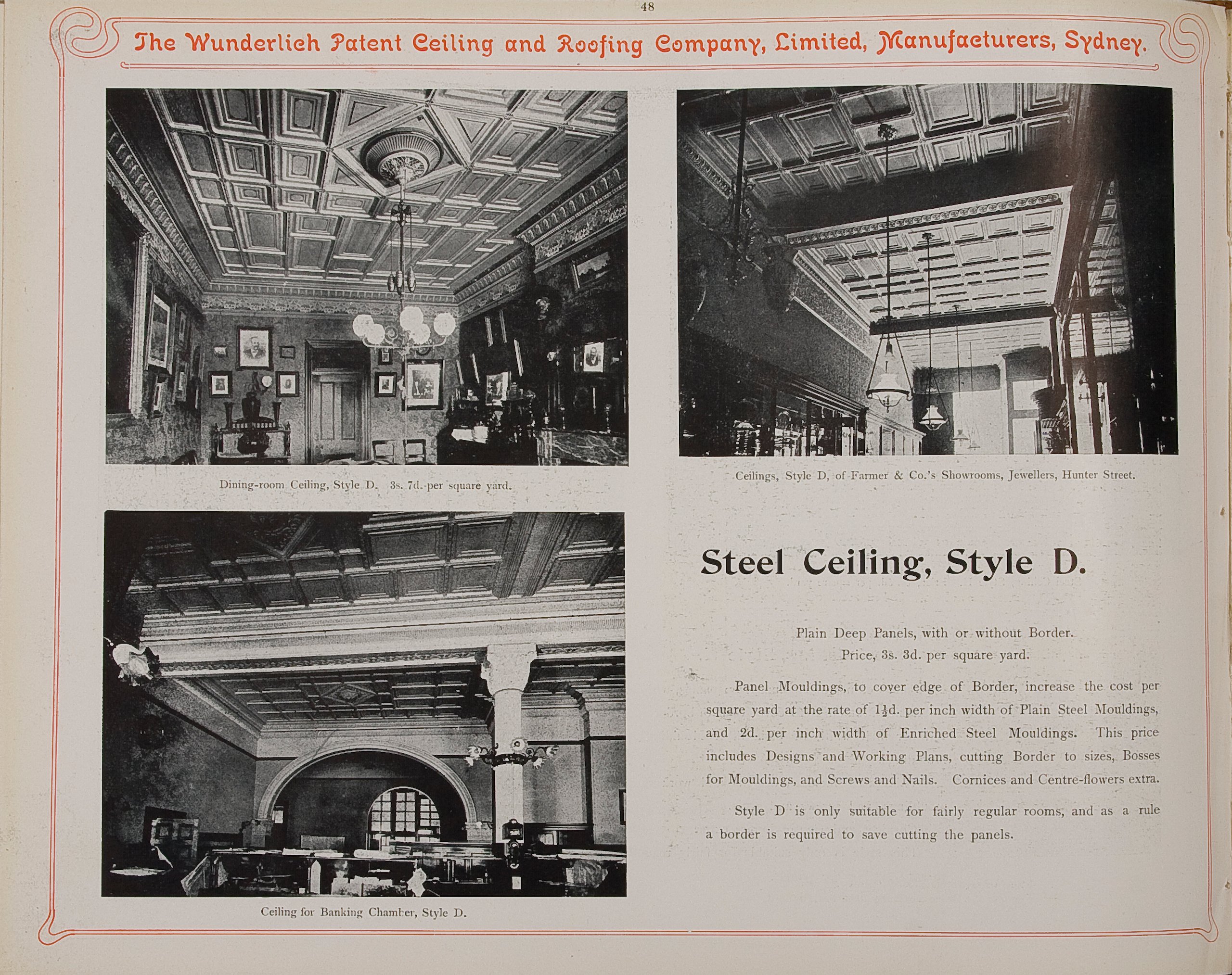 Page from Wunderlich catalogue 'Ceiling Designs'