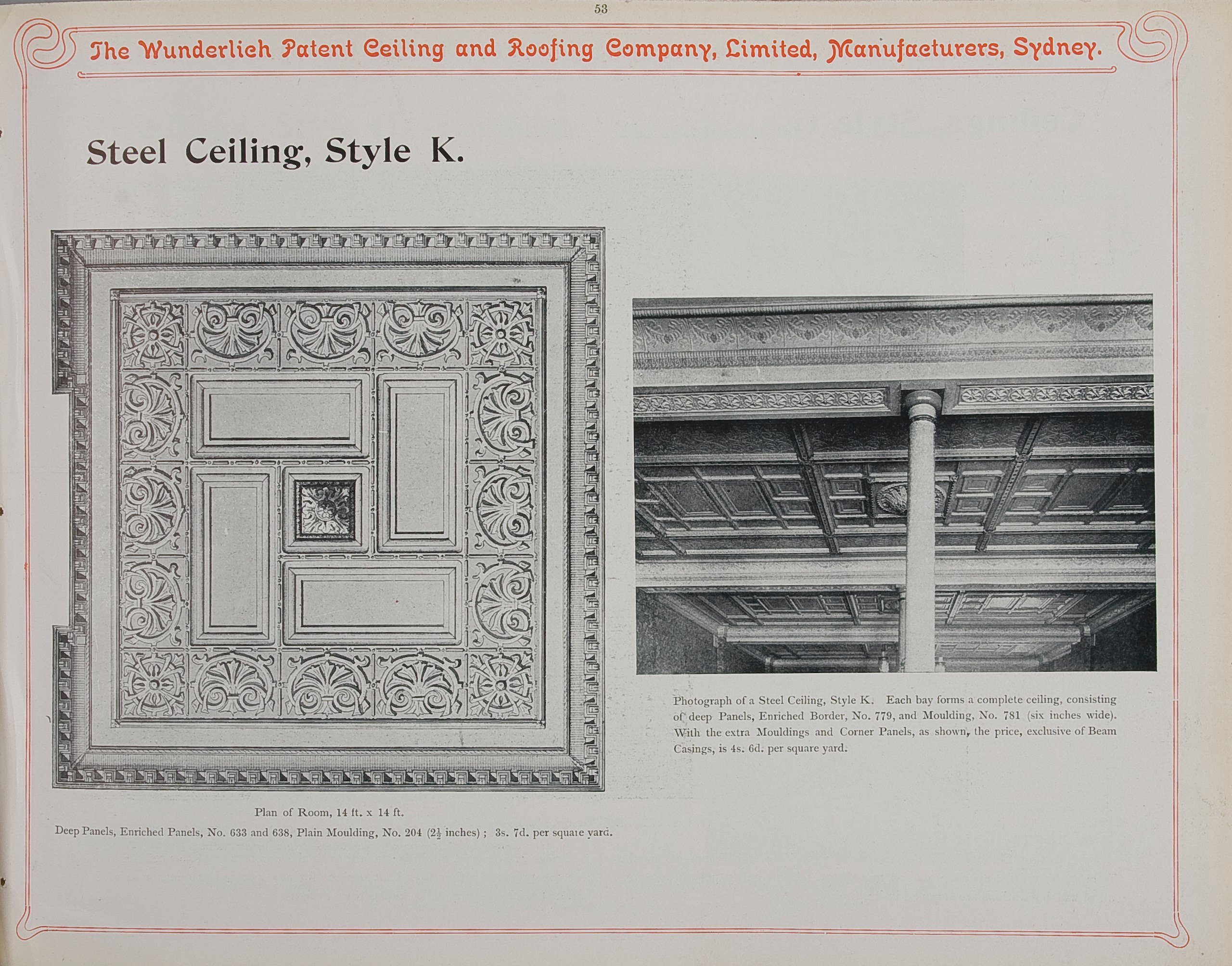 Page from Wunderlich catalogue 'Ceiling Designs'