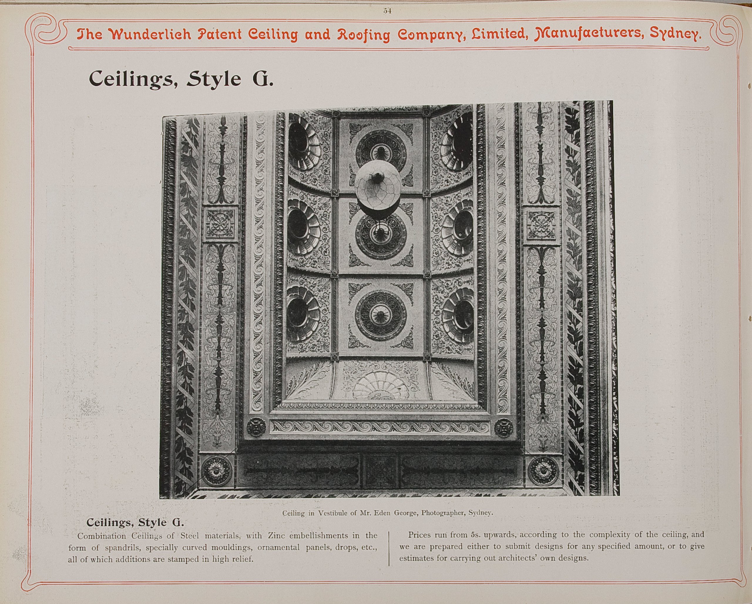 Page from Wunderlich catalogue 'Ceiling Designs'