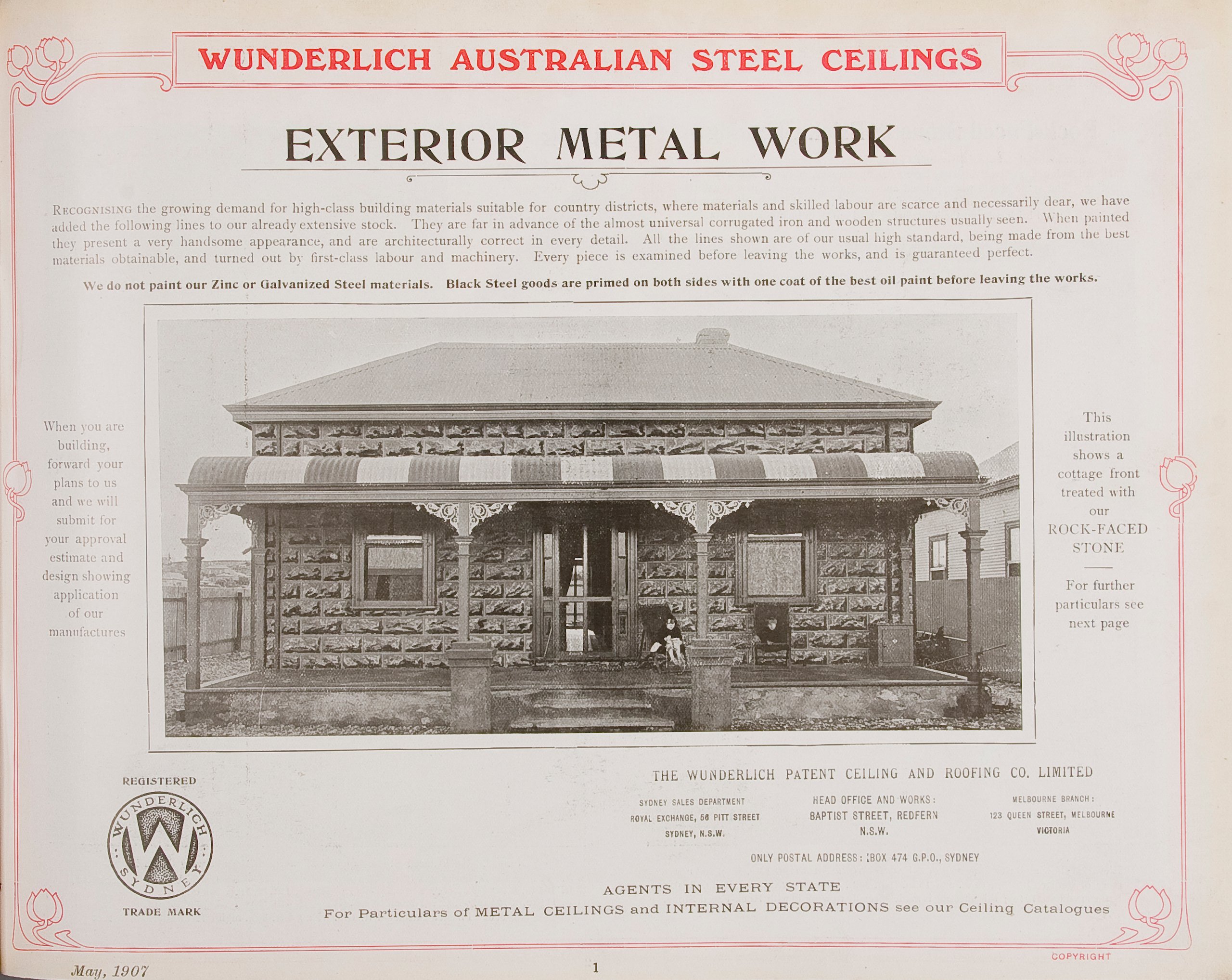 Page from Wunderlich catalogue 'Exterior Metal Work'