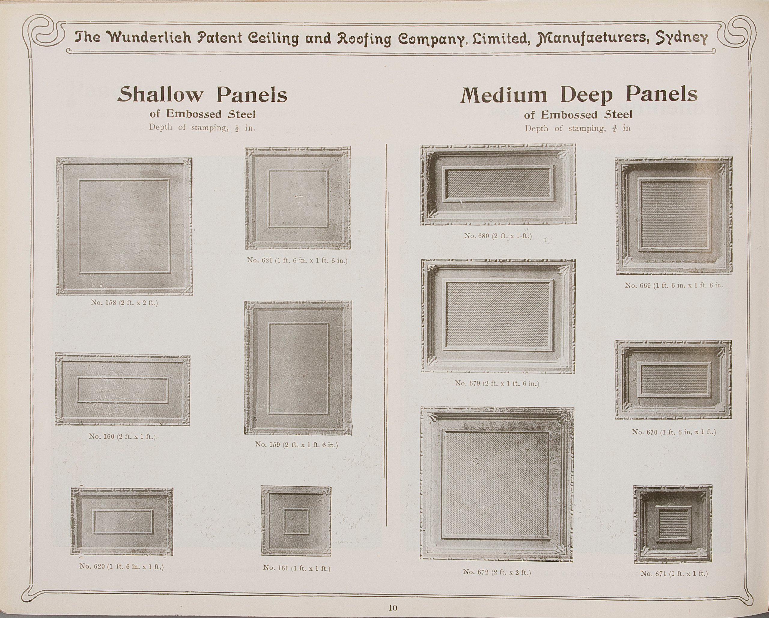 Page from abridged catalogue of Wunderlich 'Steel Ceiling Materials'