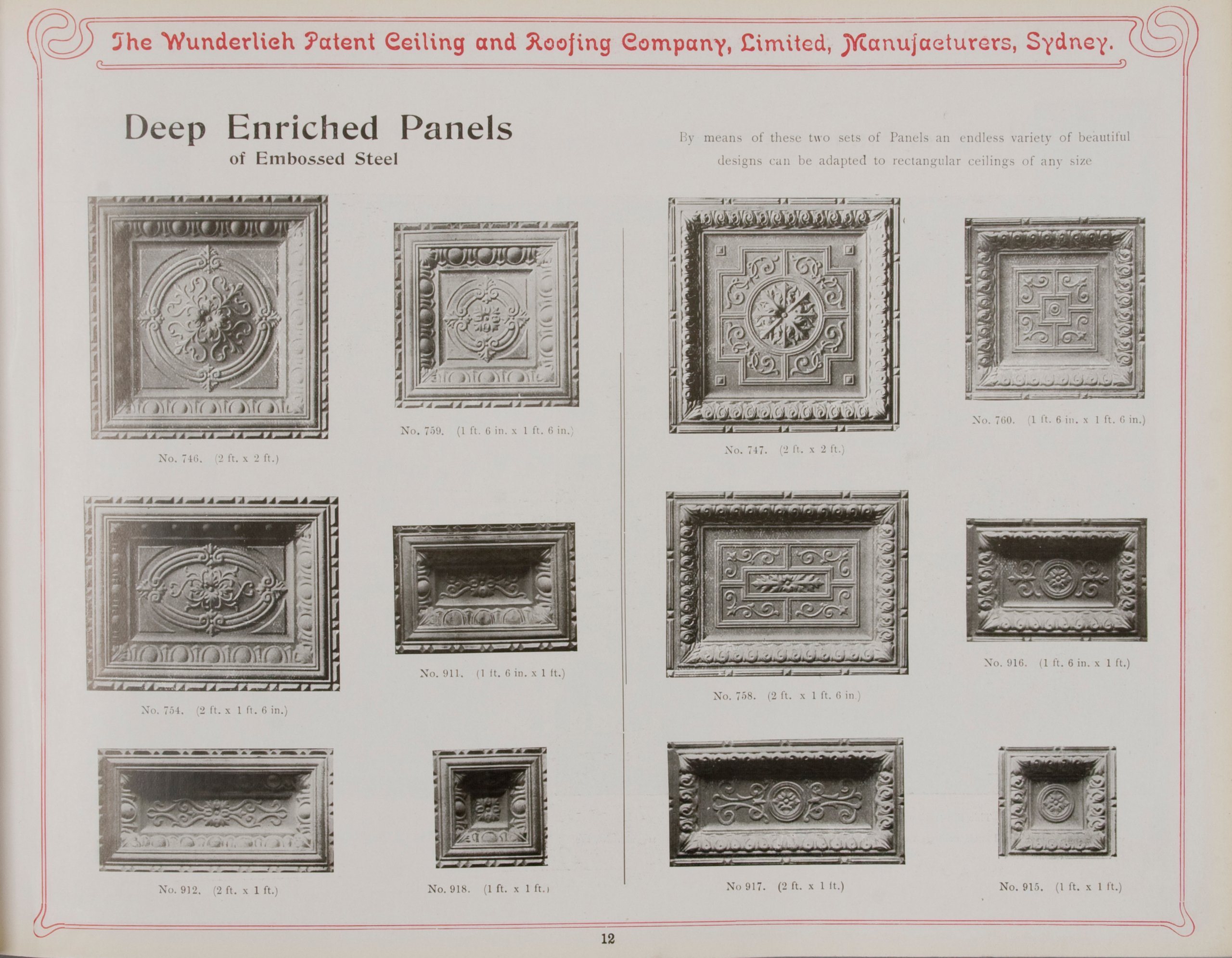 Page from catalogue of Wunderlich 'Steel Manufactures'