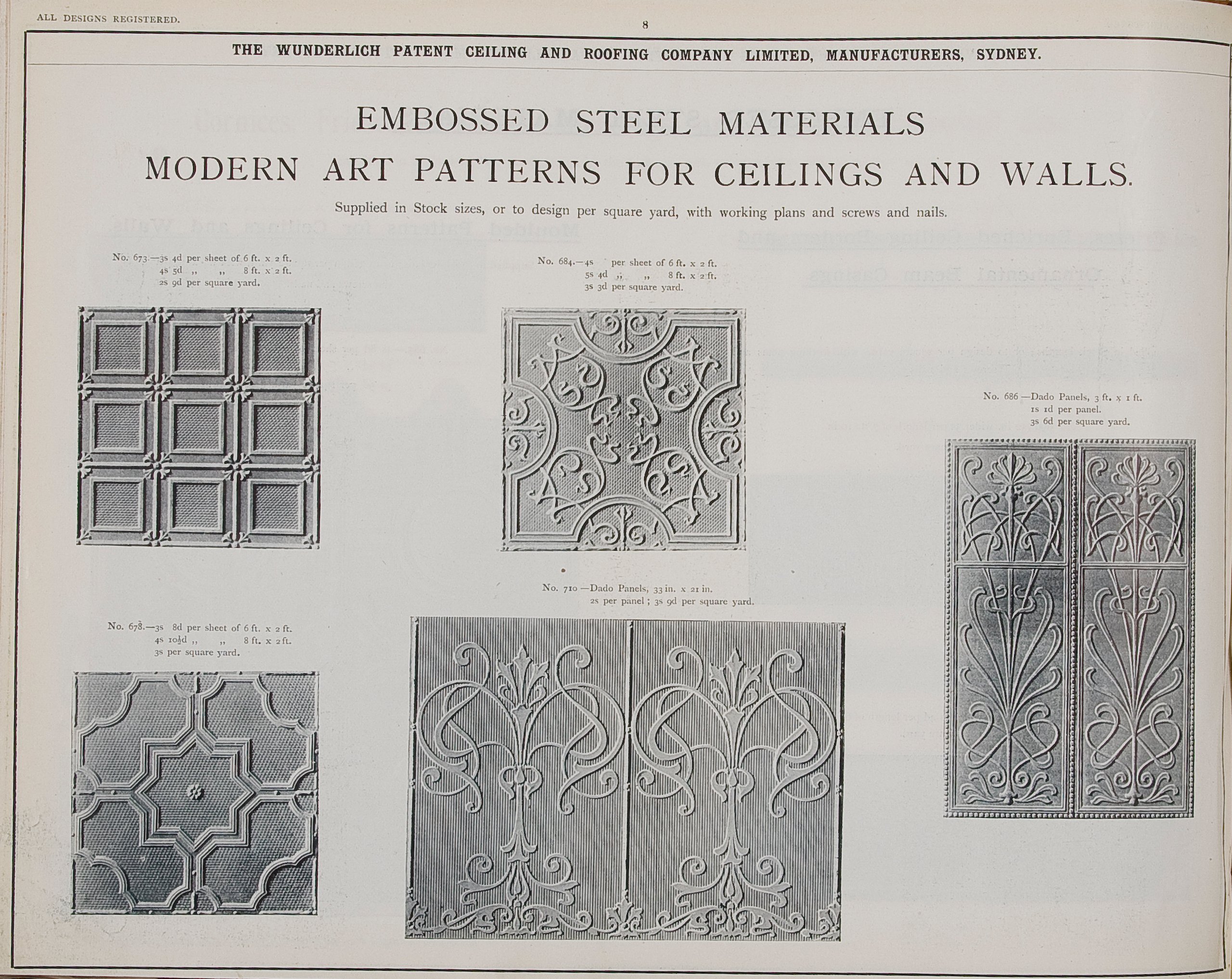 Page from Wunderlich 'Supplement to Illustrated Catalogue'