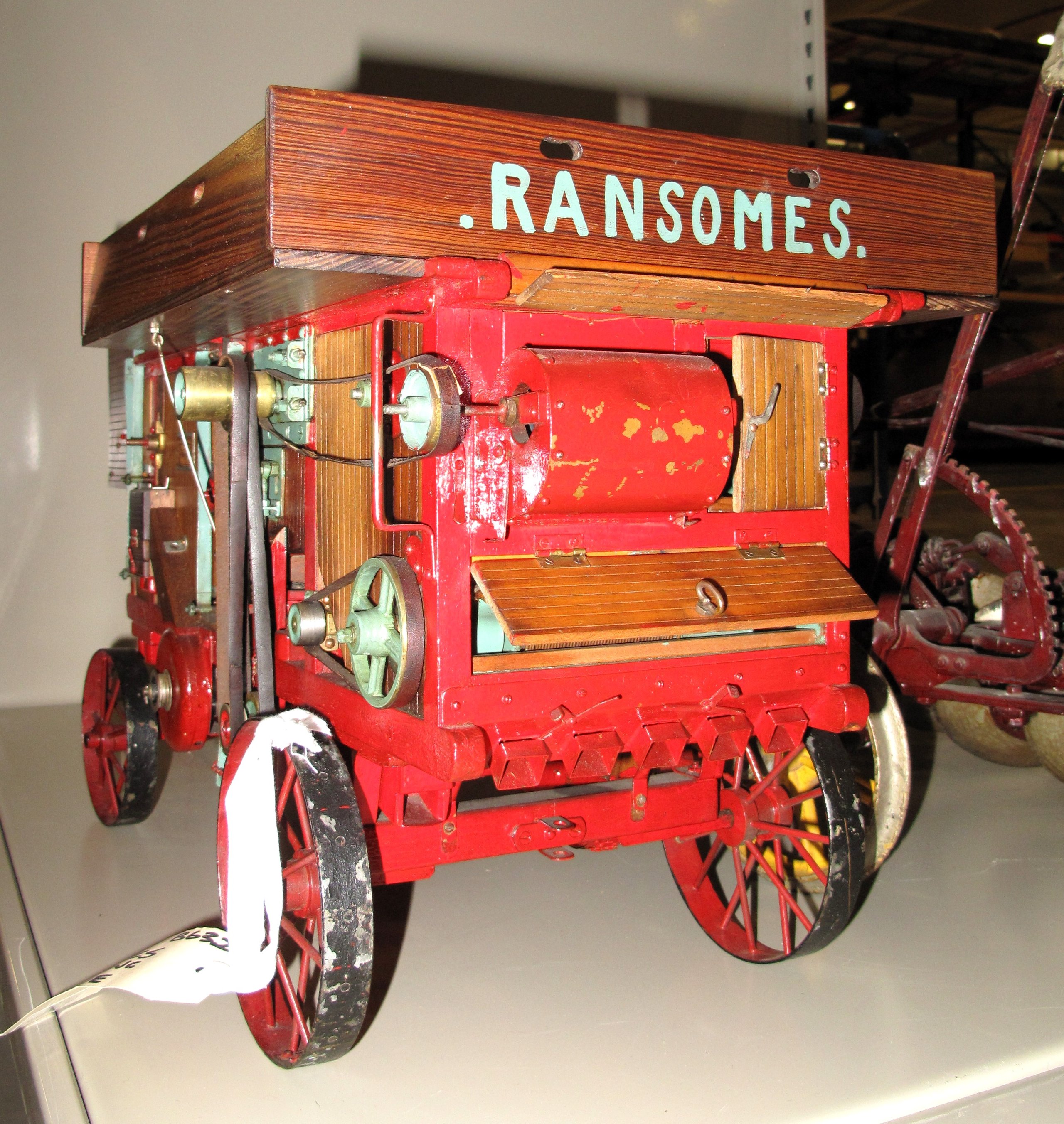 Model of Ransome's threshing machine made in 1931