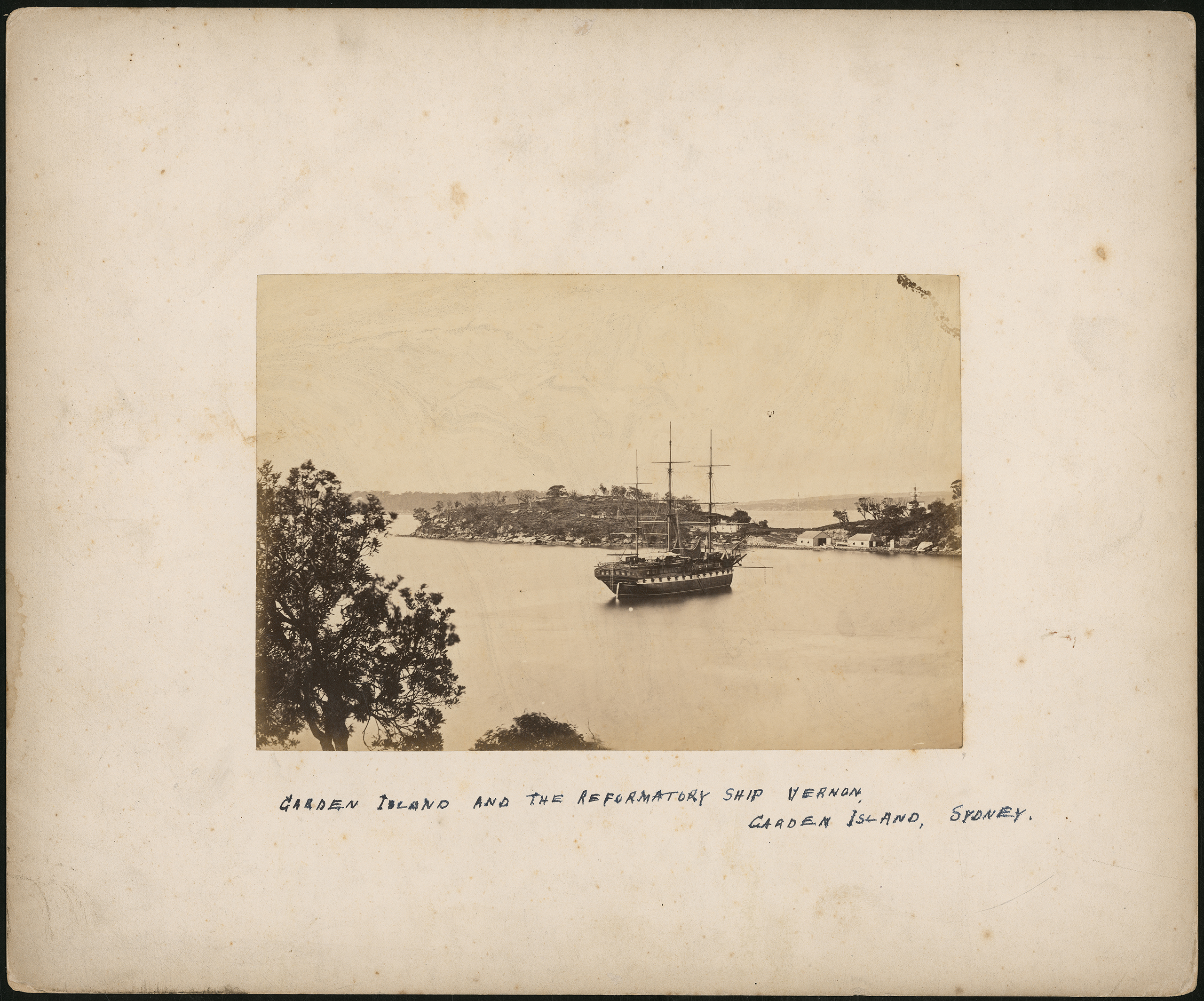Photograph of Garden Island and reformatory ship 'Vernon', Sydney