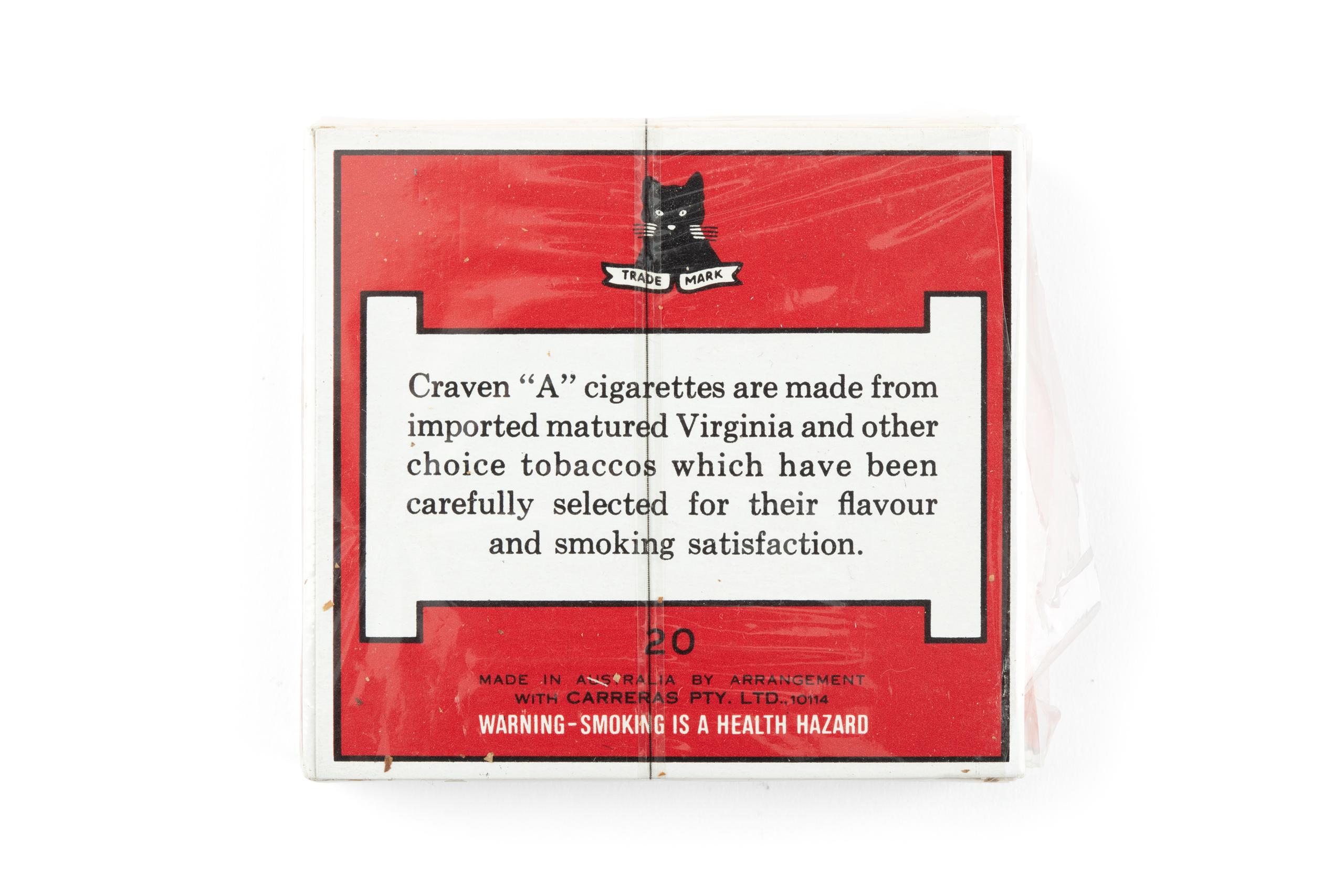 Powerhouse Collection - 'Craven A' packet of cigarettes, c. 1987