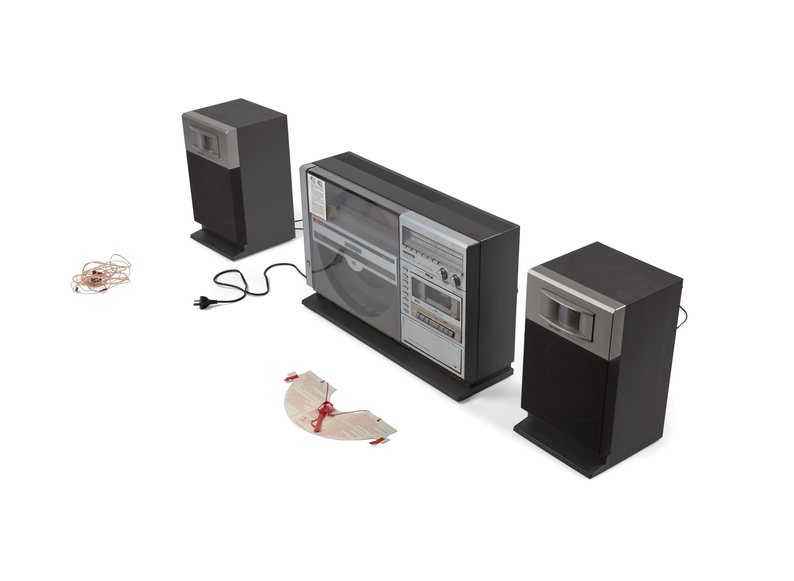 Audio disc system and speakers made by Sharp Corporation