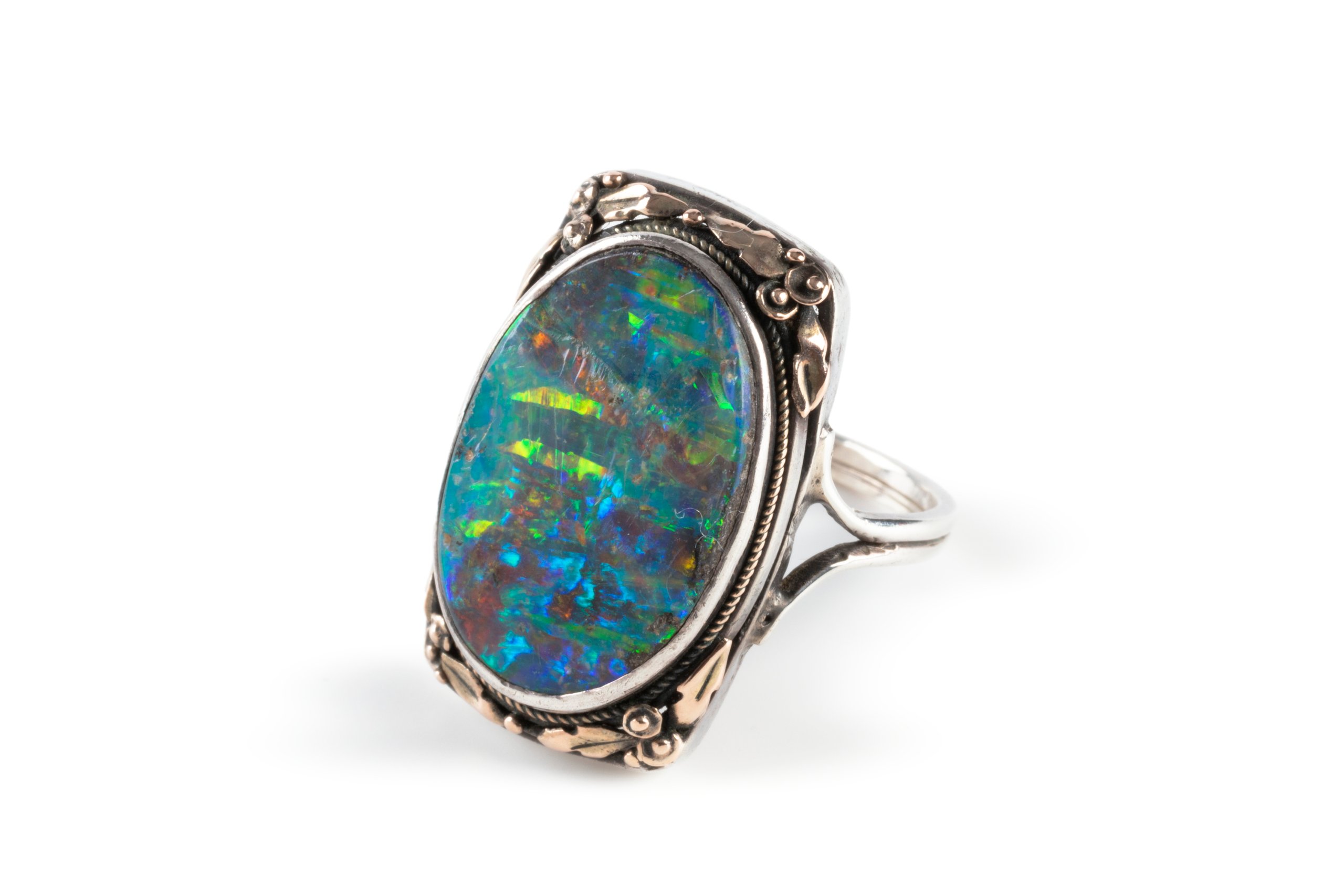 Black opal ring by Rhoda Wager