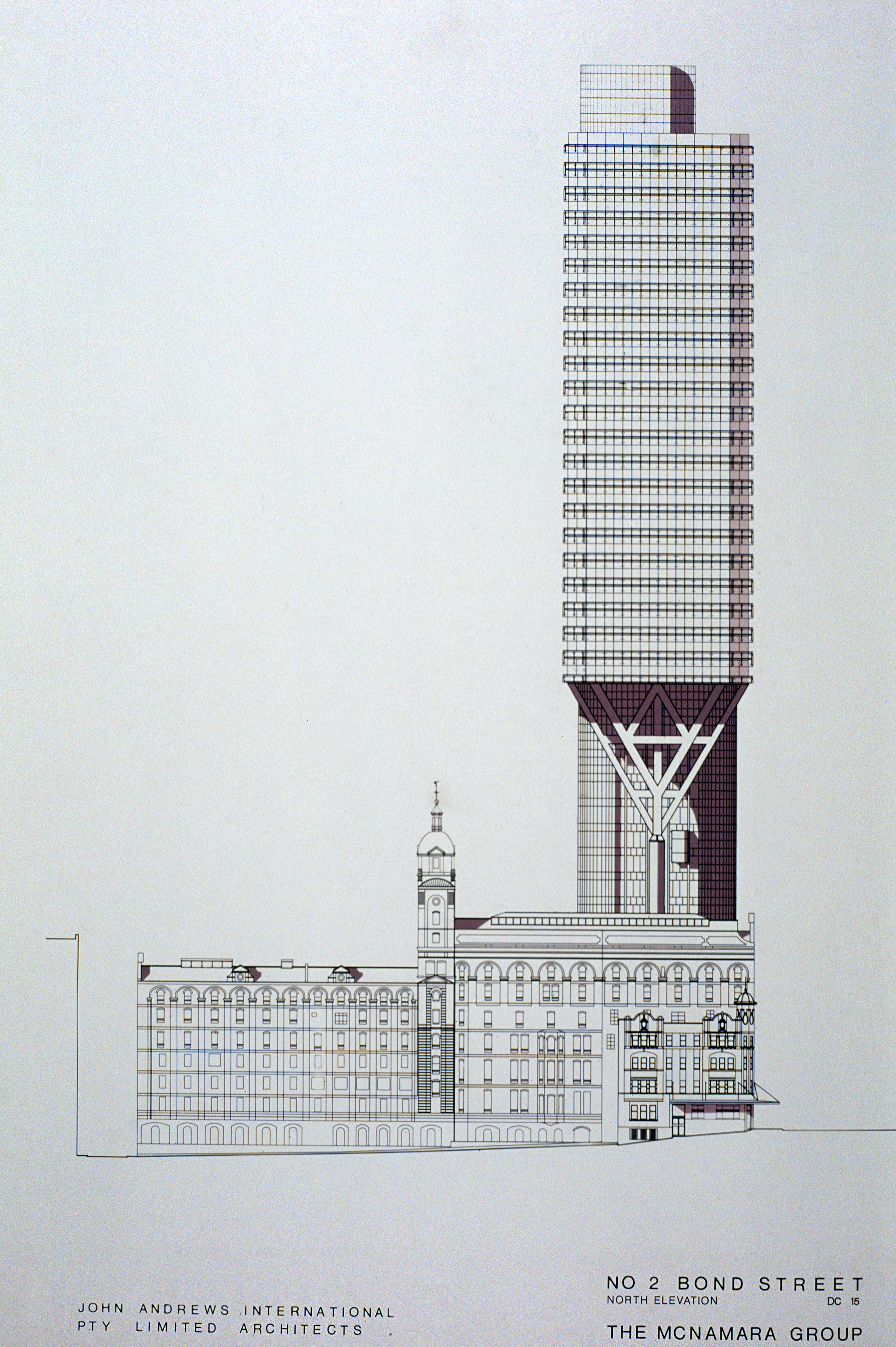 No.2 Bond Street, Sydney architectural model by John Andrews