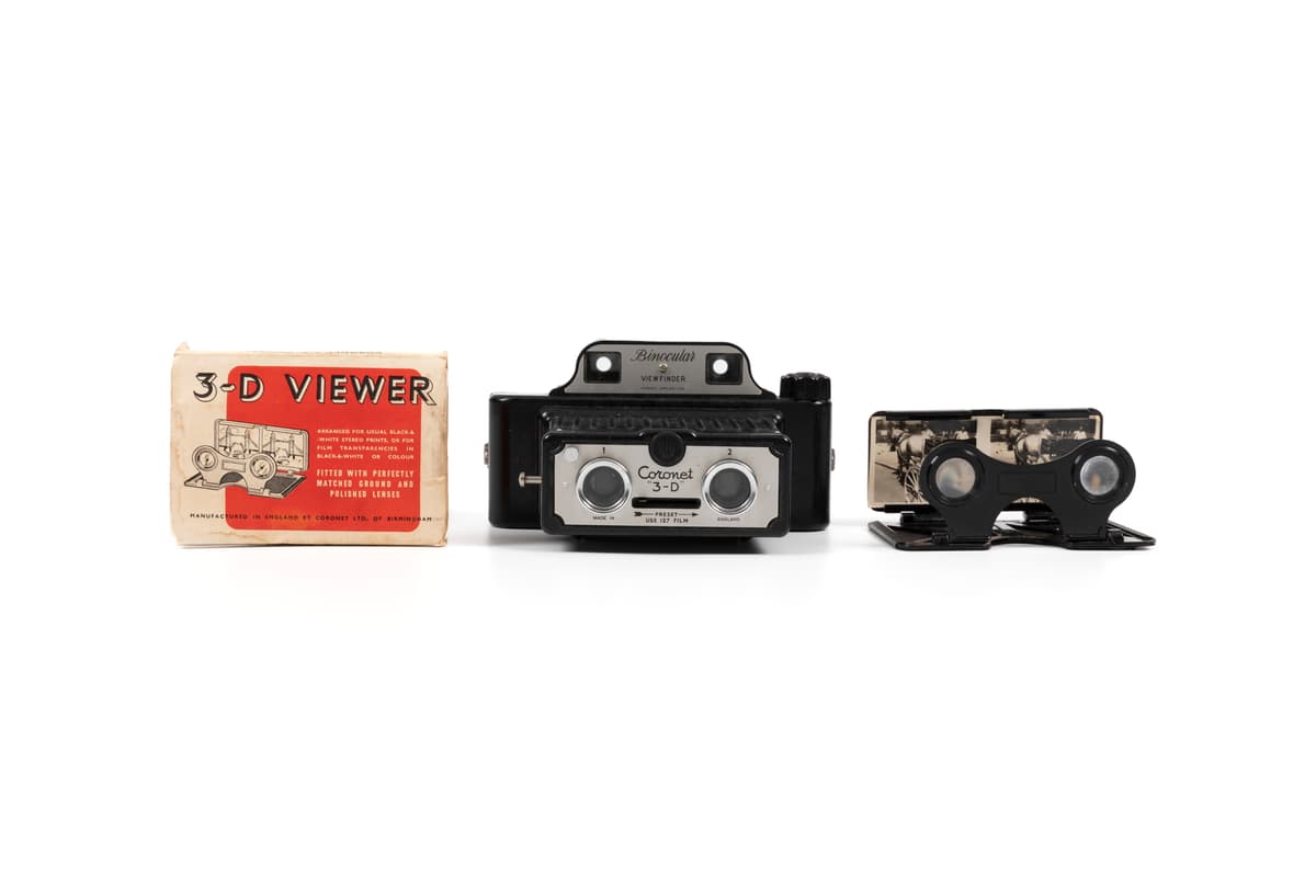 Appareil Photo Vintage Coronet 3-D Avec Visionneuse Binoculaire - Fabriqué UK
