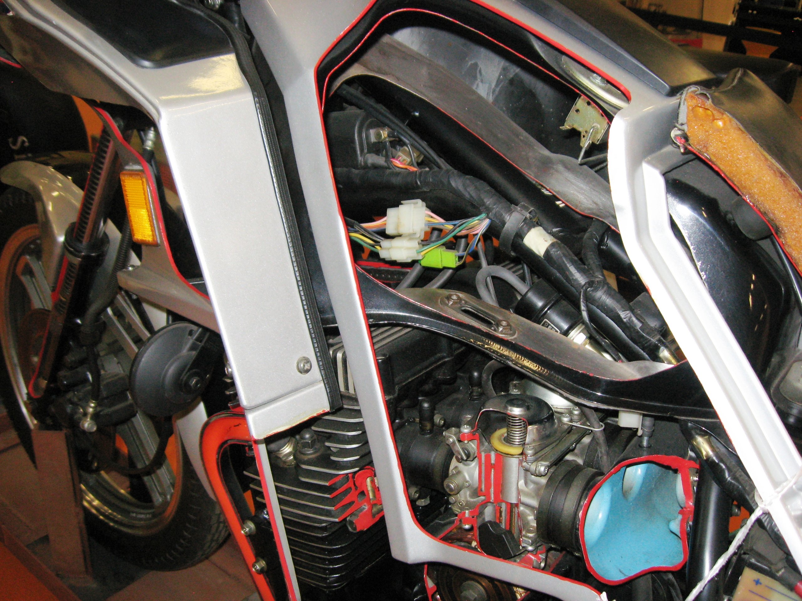 Sectioned Yamaha XJ650 Seca Turbo motorcycle