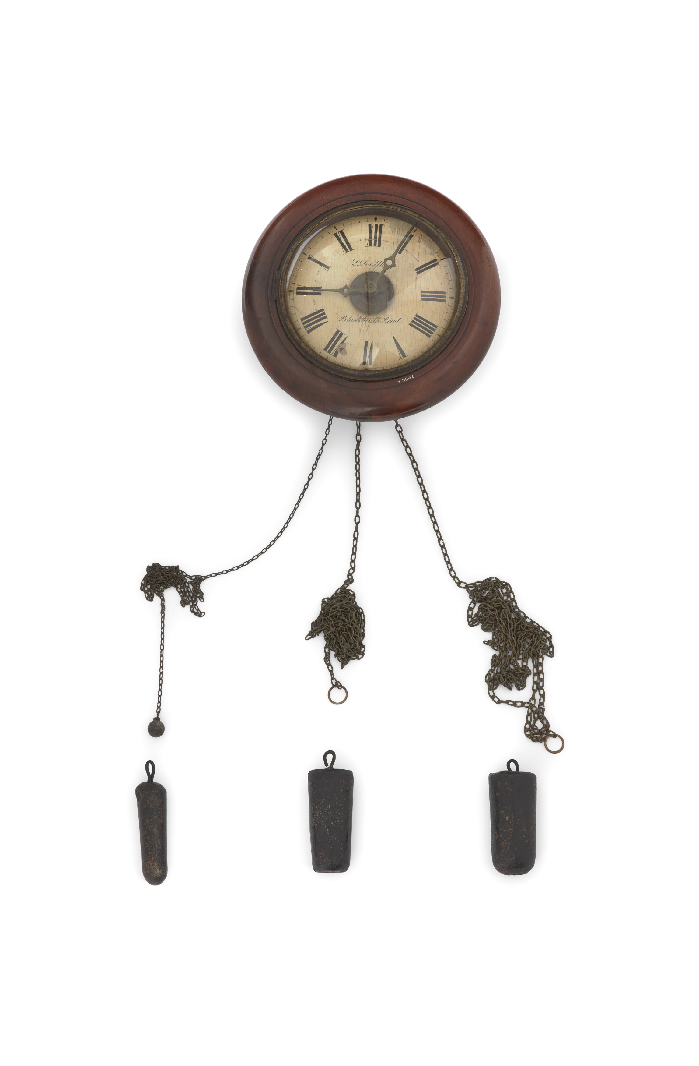 Wall clock and weights made by L Loeffier & Blackheath Read