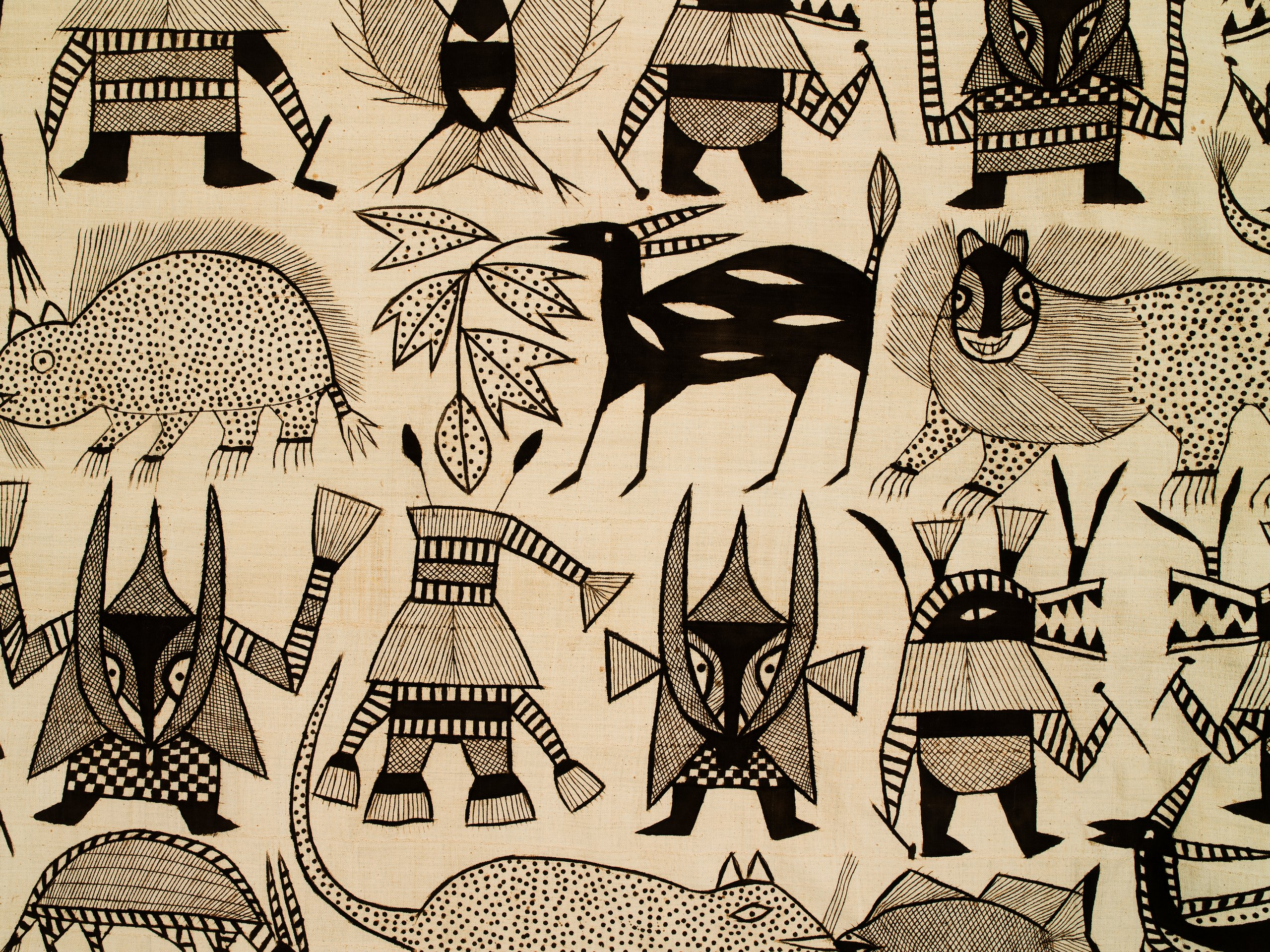 Pictorial Korhogo cloth, Ivory Coast