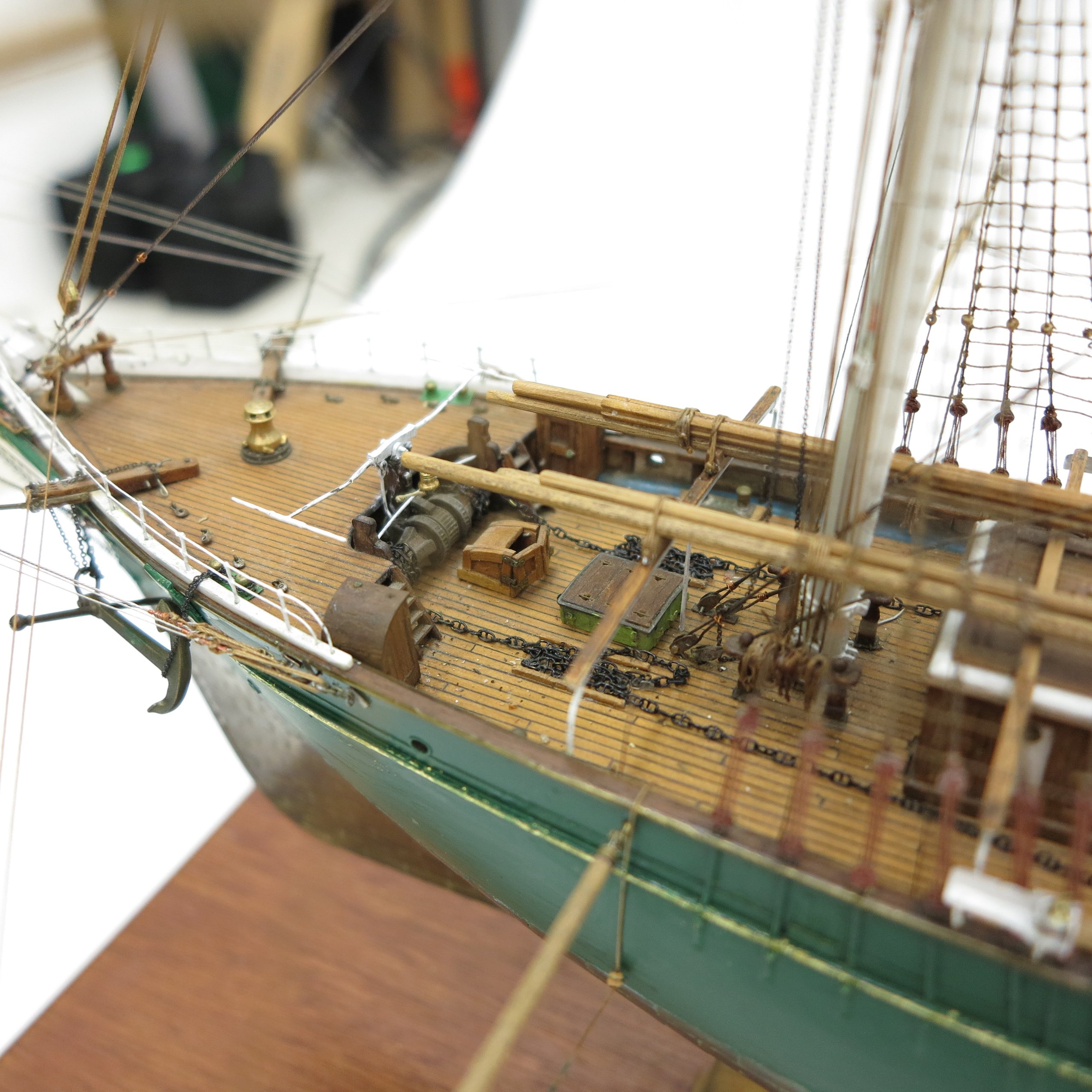 Scale model of the clipper ship "Thermopylae" made by Cyril Hume