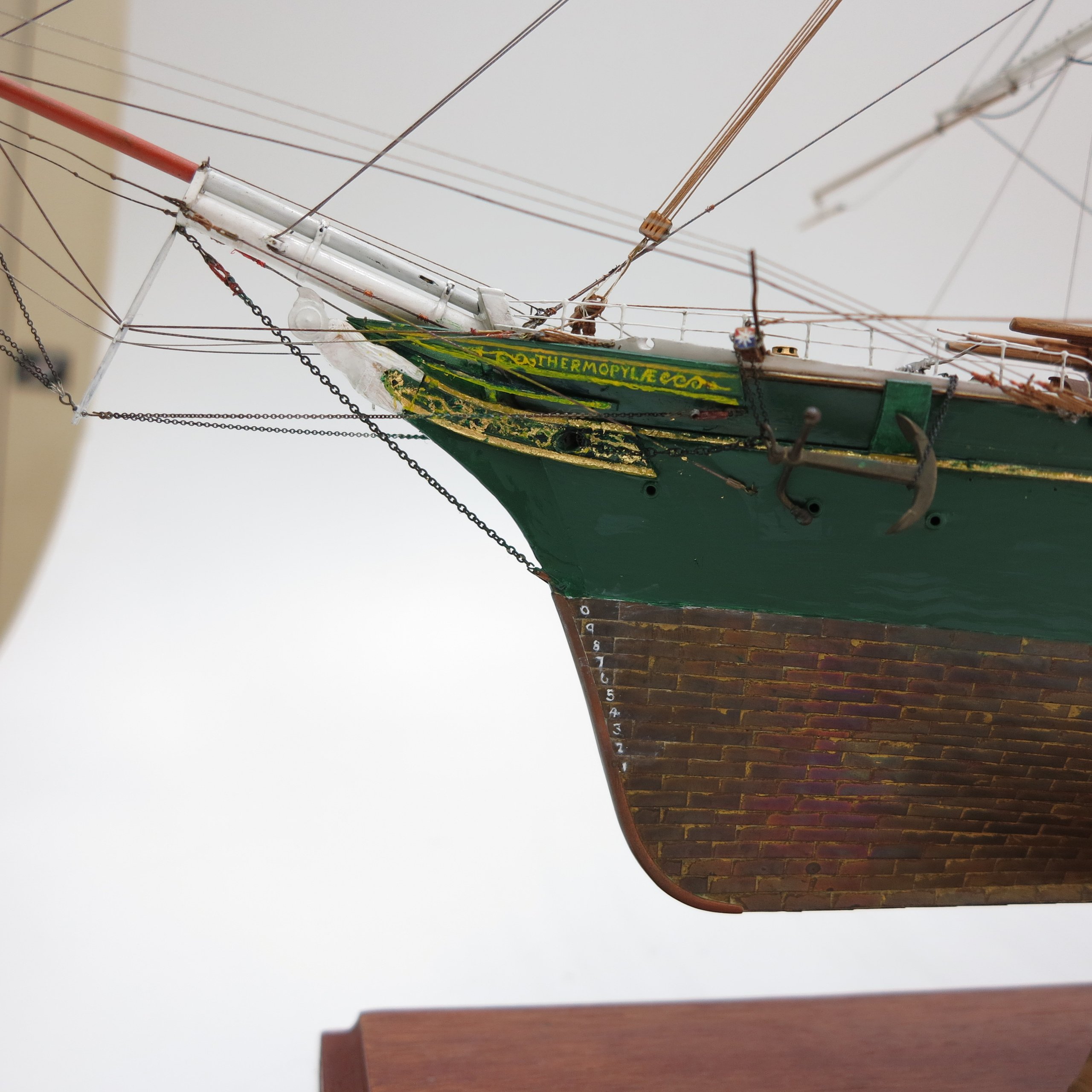 Scale model of the clipper ship "Thermopylae" made by Cyril Hume