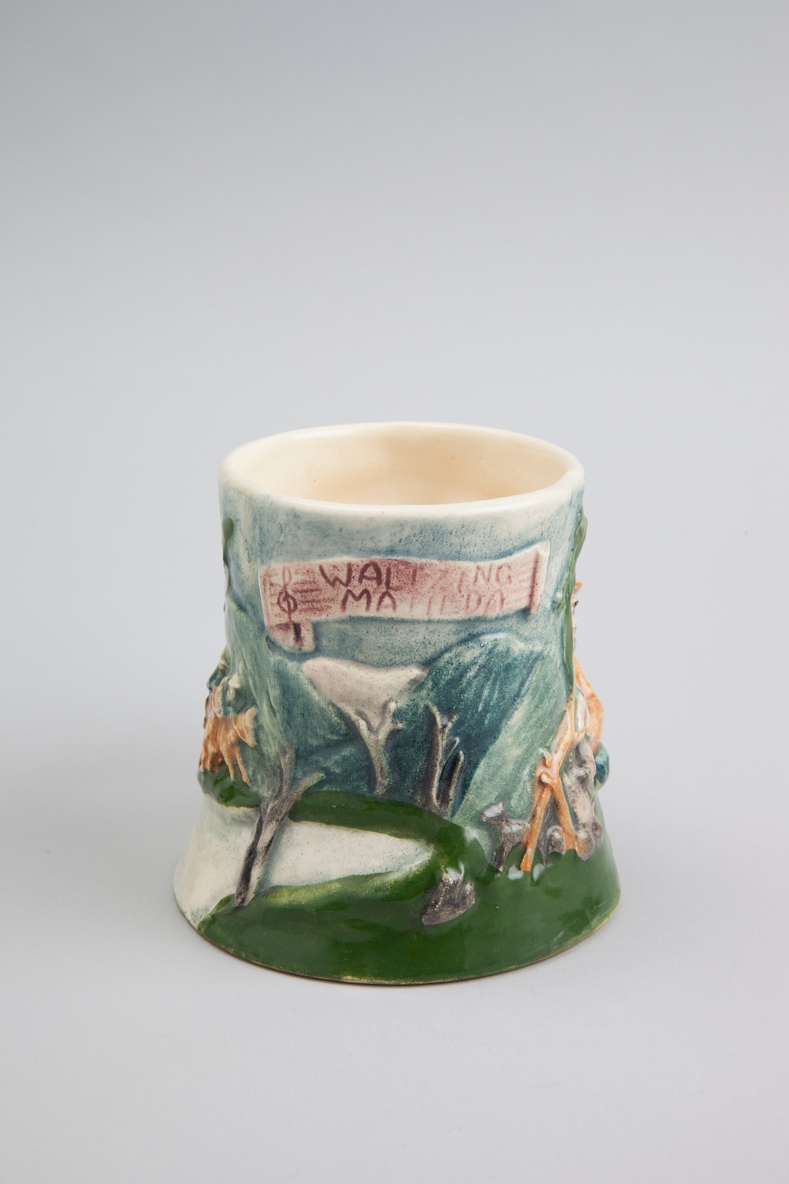 'Waltzing Matilda' musical mugs and jugs made by Diana Ware