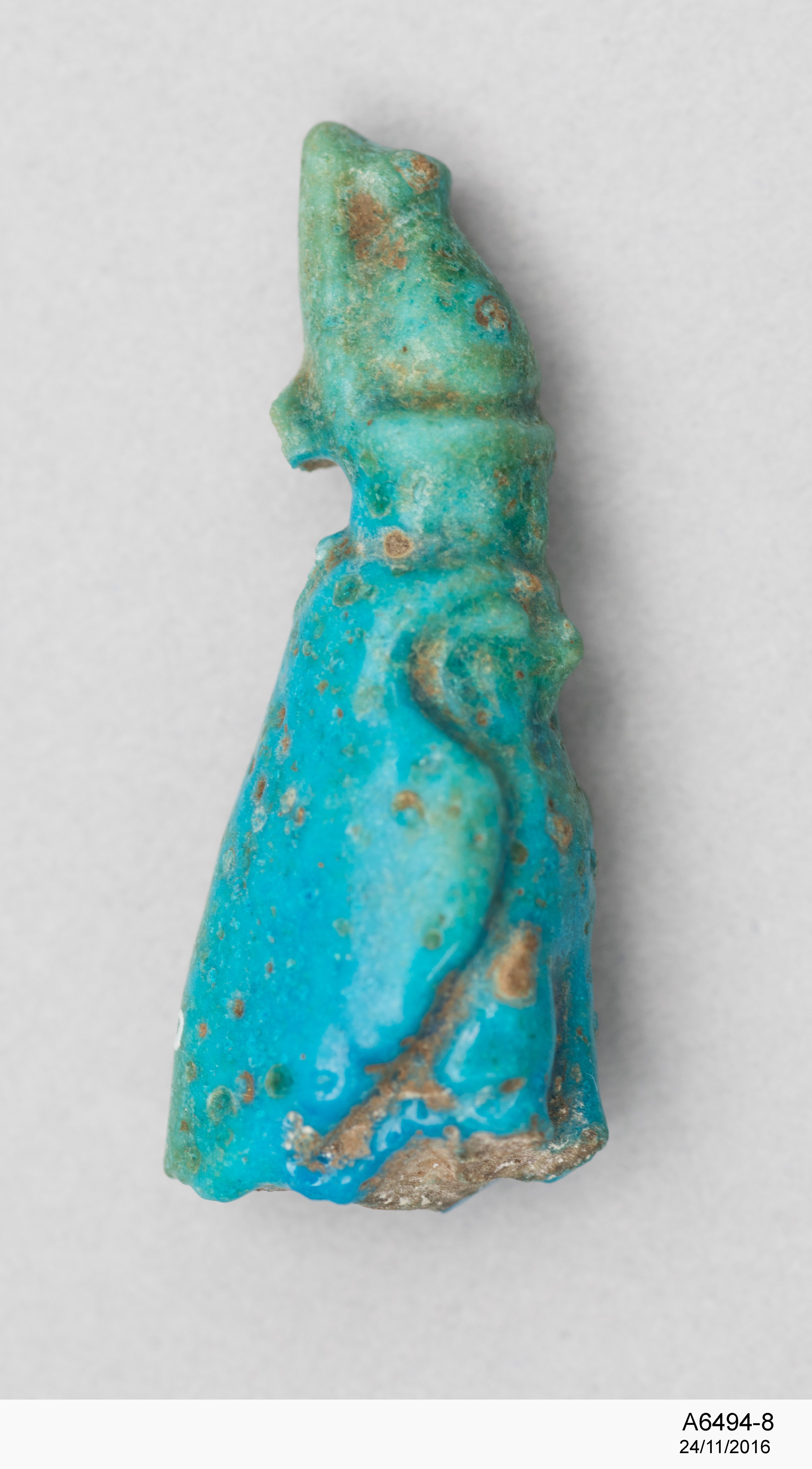 Faience amulet of Horus from Egypt
